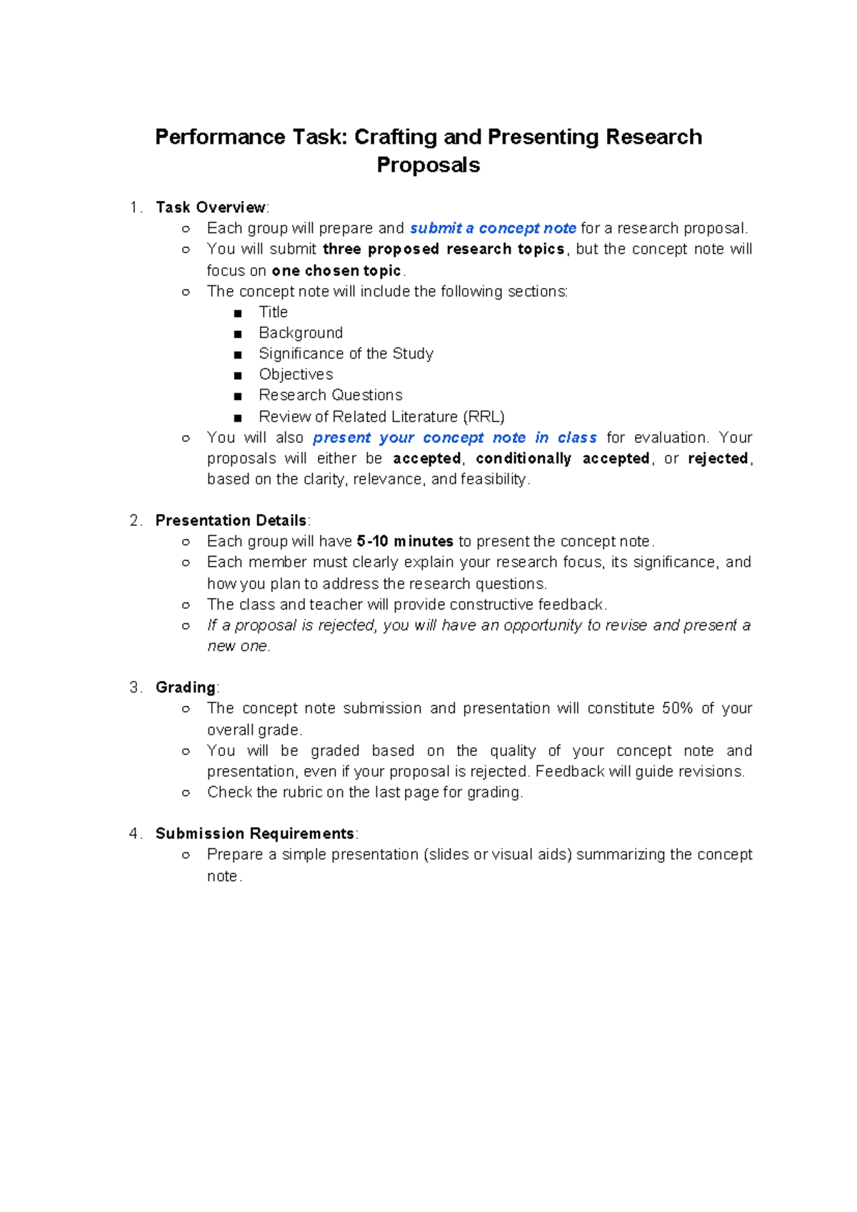 Performance-Task -Crafting-and-Presenting-Research-Proposals ...