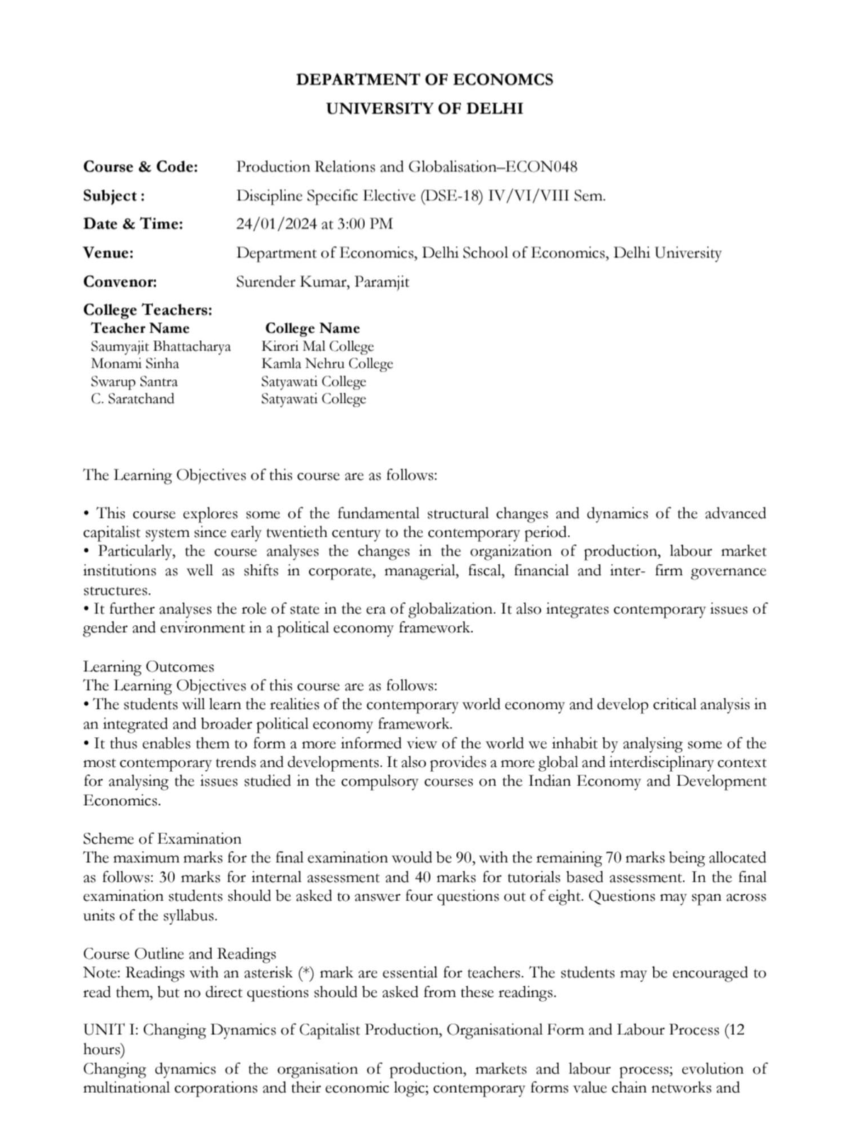 Production Relations and Globalisation - ECON048 Final Exam Notes - Studocu