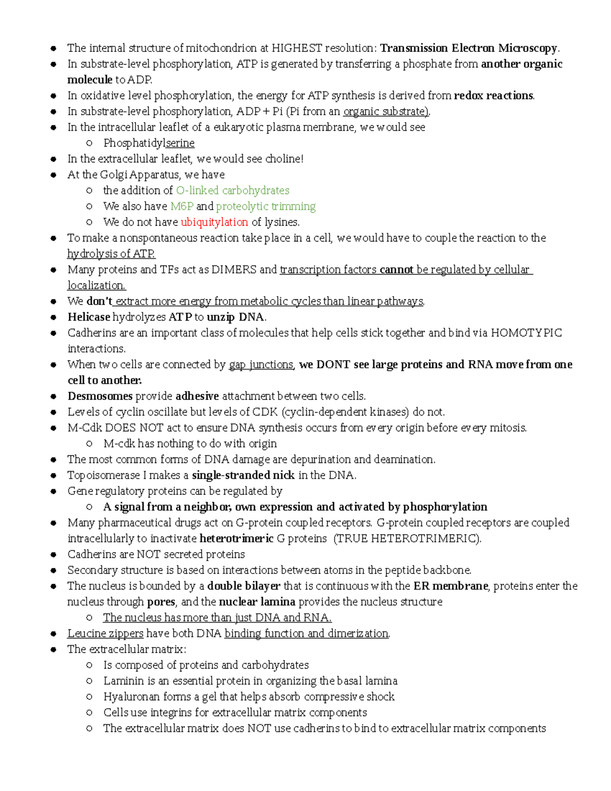330 Final Exam Study Notes on Cell Biology and Metabolism - Studocu