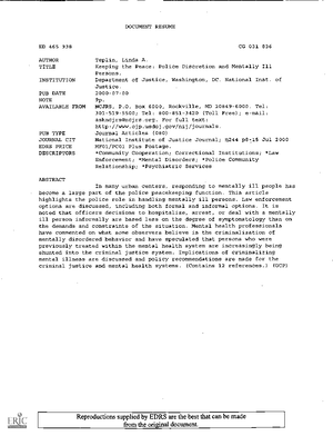 Guide to Mental Illness and the Criminal Justice System: A NAMI ...