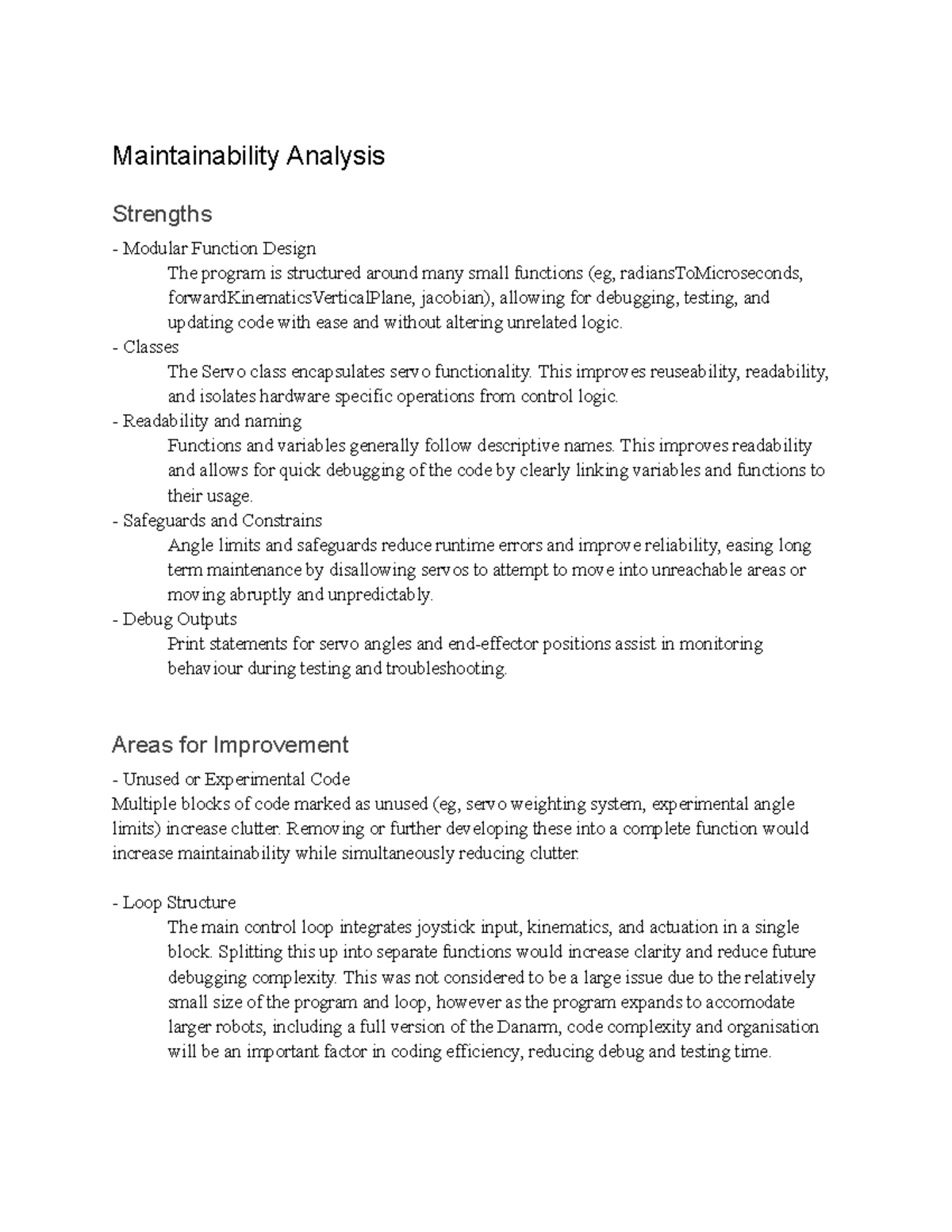 Maintainability Report: Strengths & Improvements in Modular Design ...