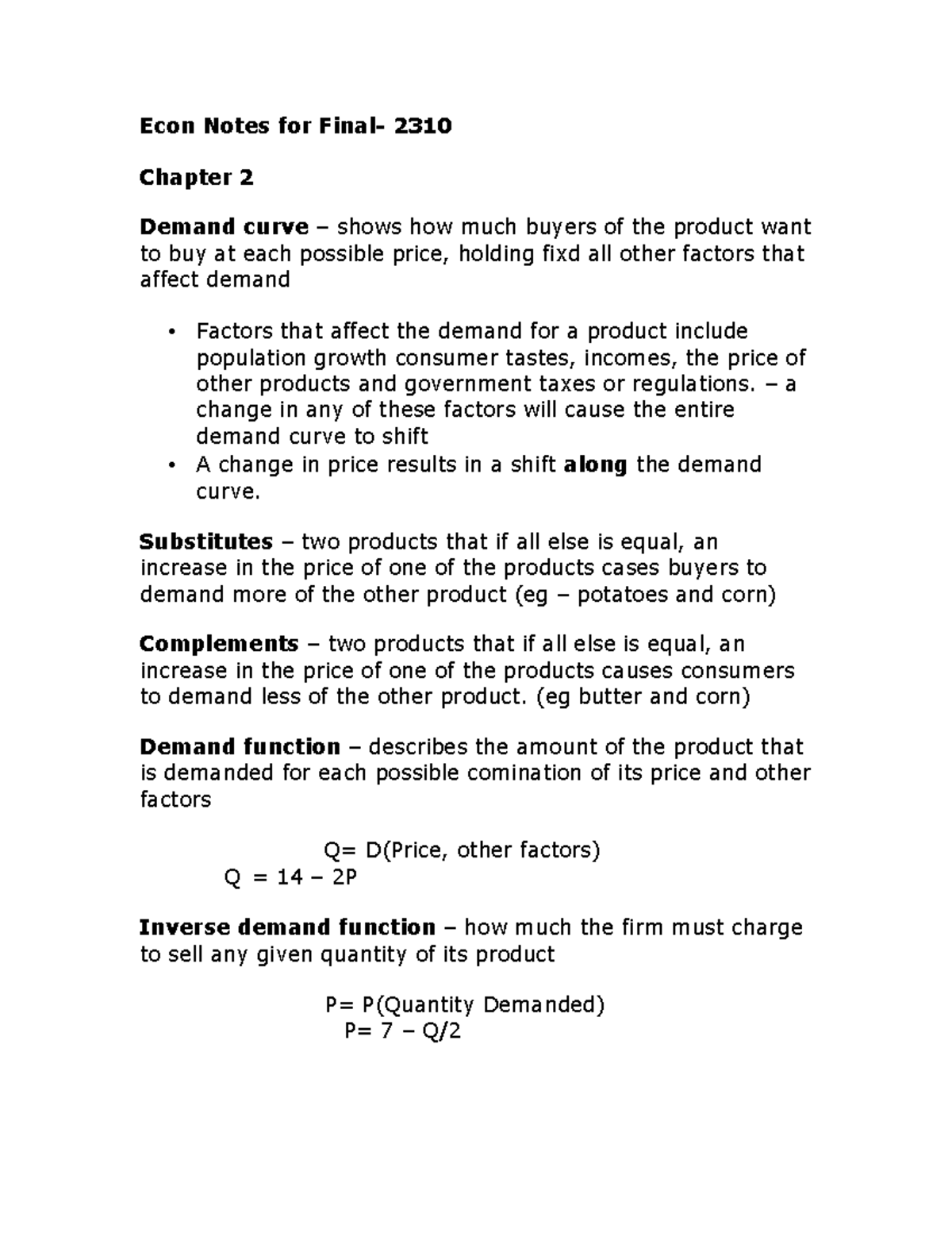 Intermediate Microeconomics SFW: Demand Curves & Consumer Behavior ...