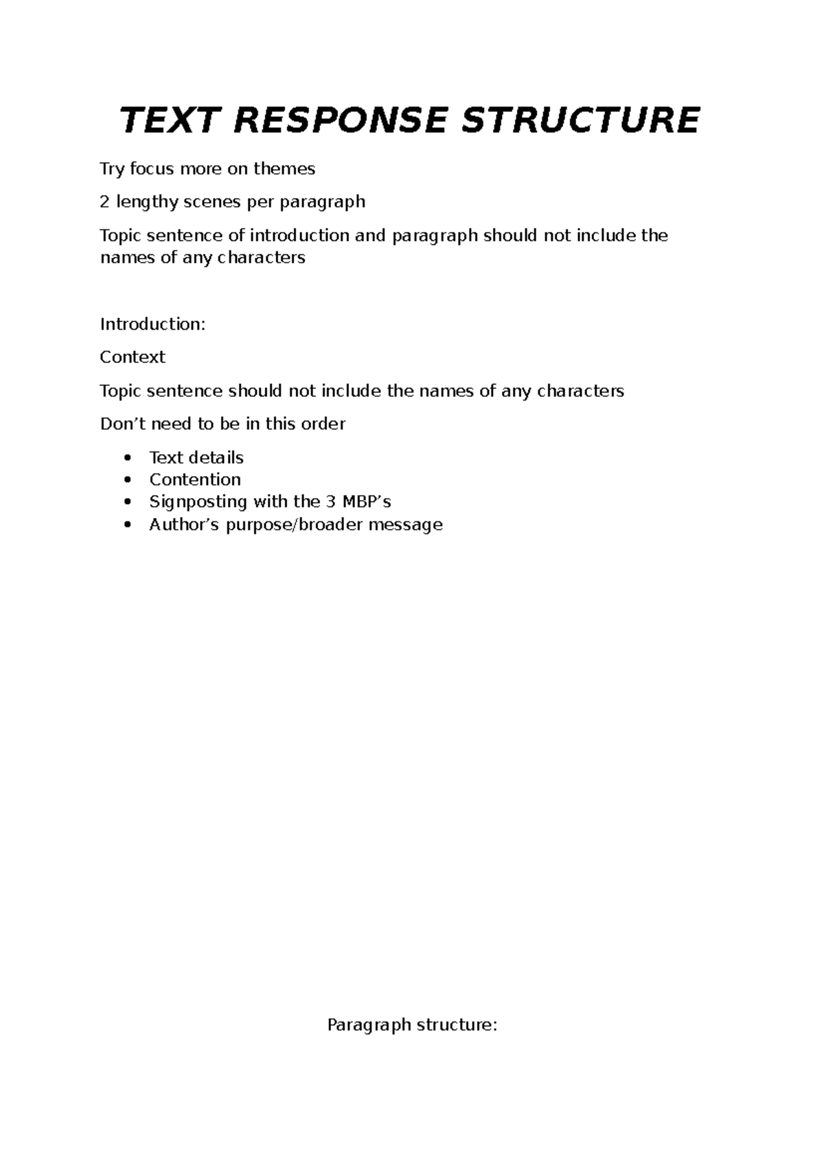 TEXT RESPONSE STRUCTURE: Analyzing Female Power Themes - Studocu