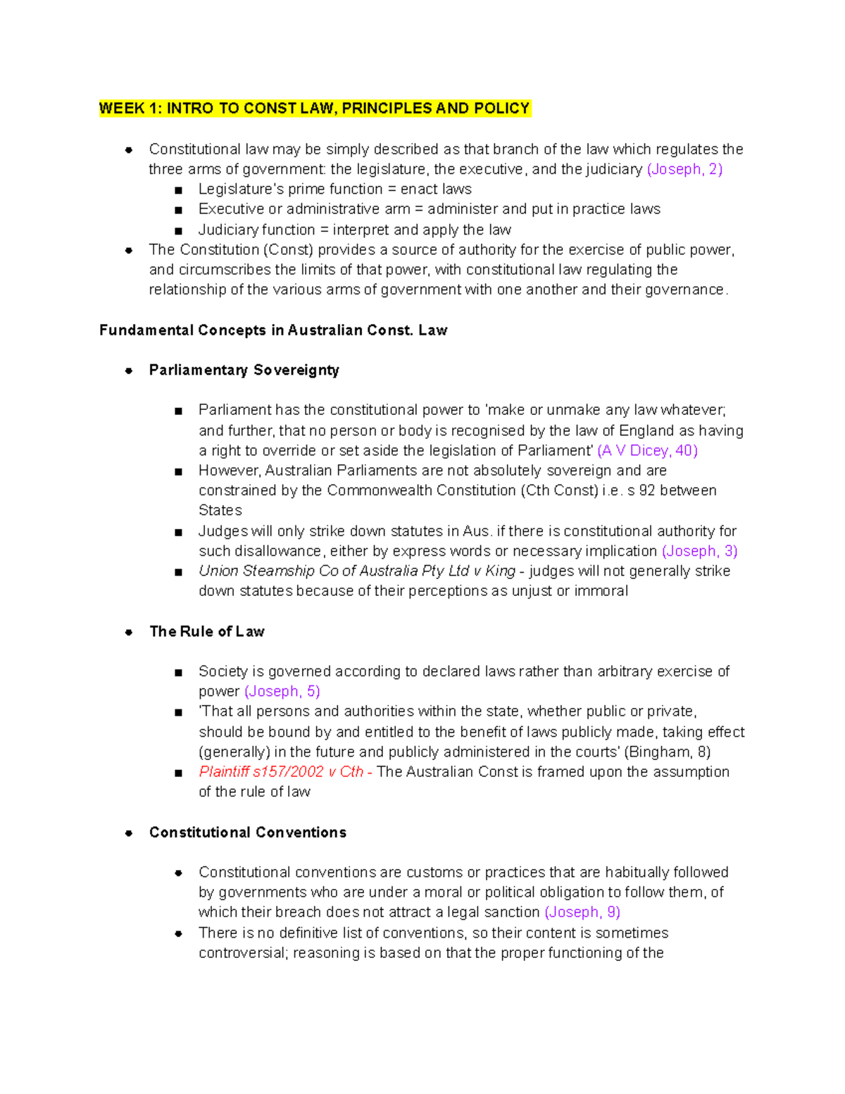 2021 Constitutional Law (LAW 301) Final Exam Study Notes Summary - Studocu