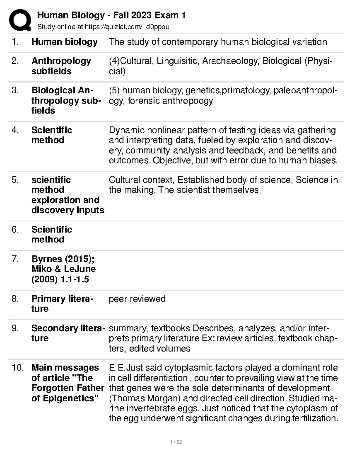 Anthp 105 Exam 1 - Comprehensive Study Notes on Evolution and Genetics ...