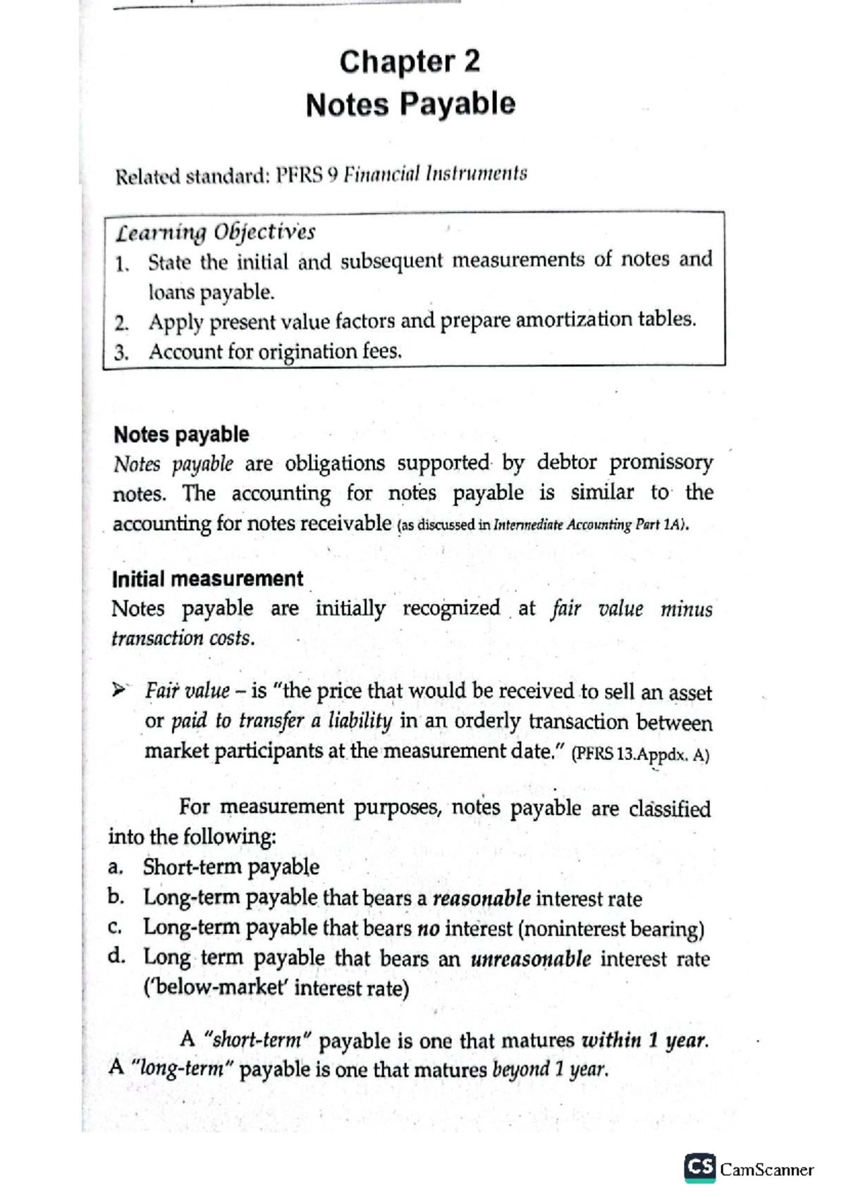 ACC 108 - Chapter 2 Notes on Measuring and Accounting for Notes Payable ...