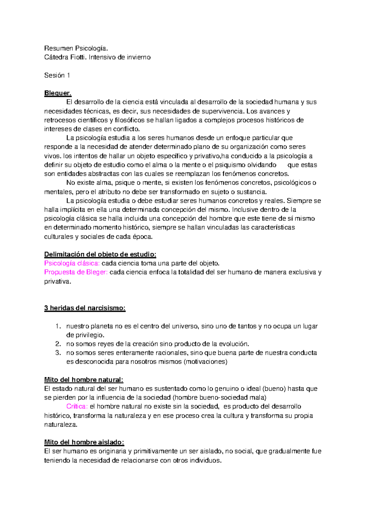 Resumen Psicología Intensivo Cátedra Fiotti - Claves del Desarrollo Humano - Document Preview