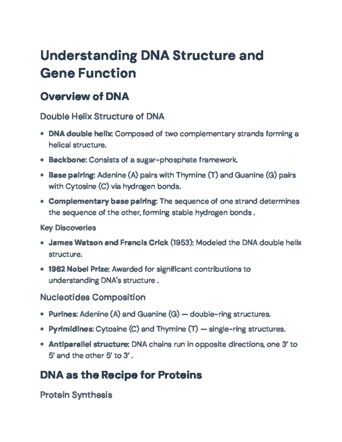 DNA Structure and Function: Key Insights on Genetics and Protein ...