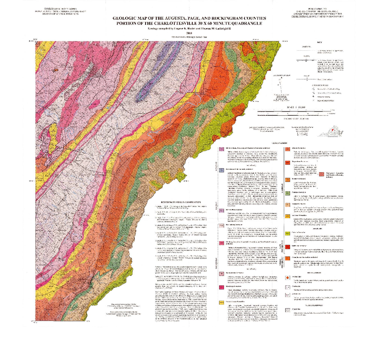 Geologic Map of Augusta, Page, & Rockingham Counties - VA DMR Pub 159 ...