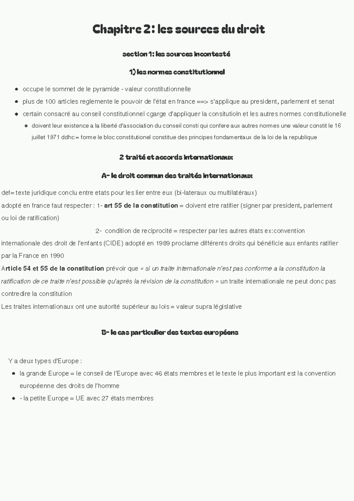 Chapitre 2 les sources du droit - occupe le sommet de le pyramide ...