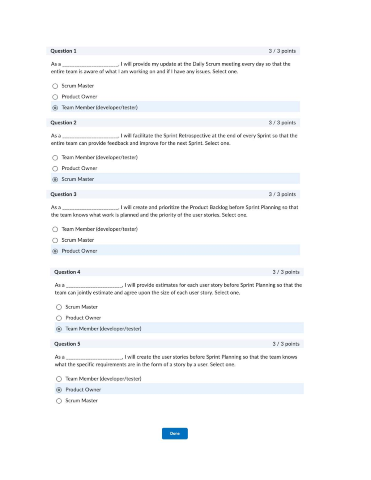 CS 250 Quiz 2 - Module 2: Scrum Roles and Responsibilities - Studocu