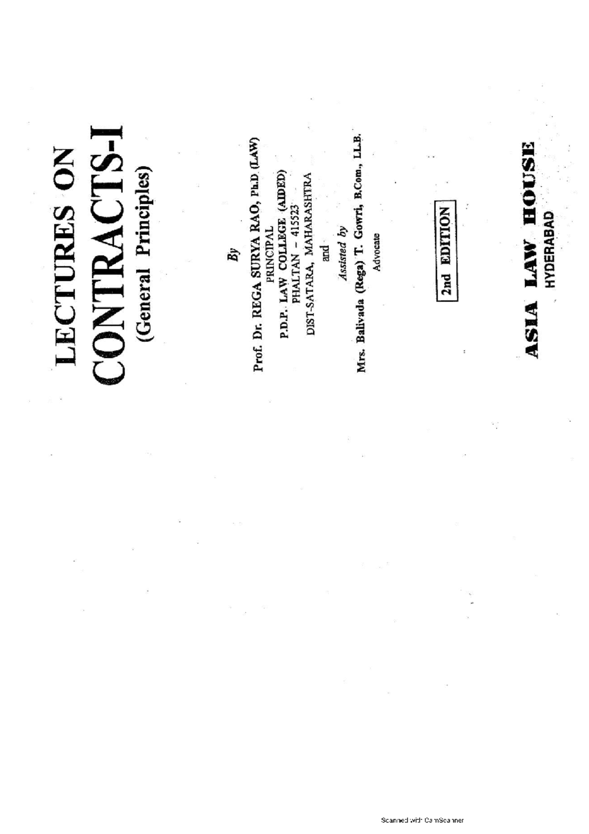 LECTURES ON GENERAL PRINCIPLES OF CONTRACT LAW (LAW 101) - Studocu