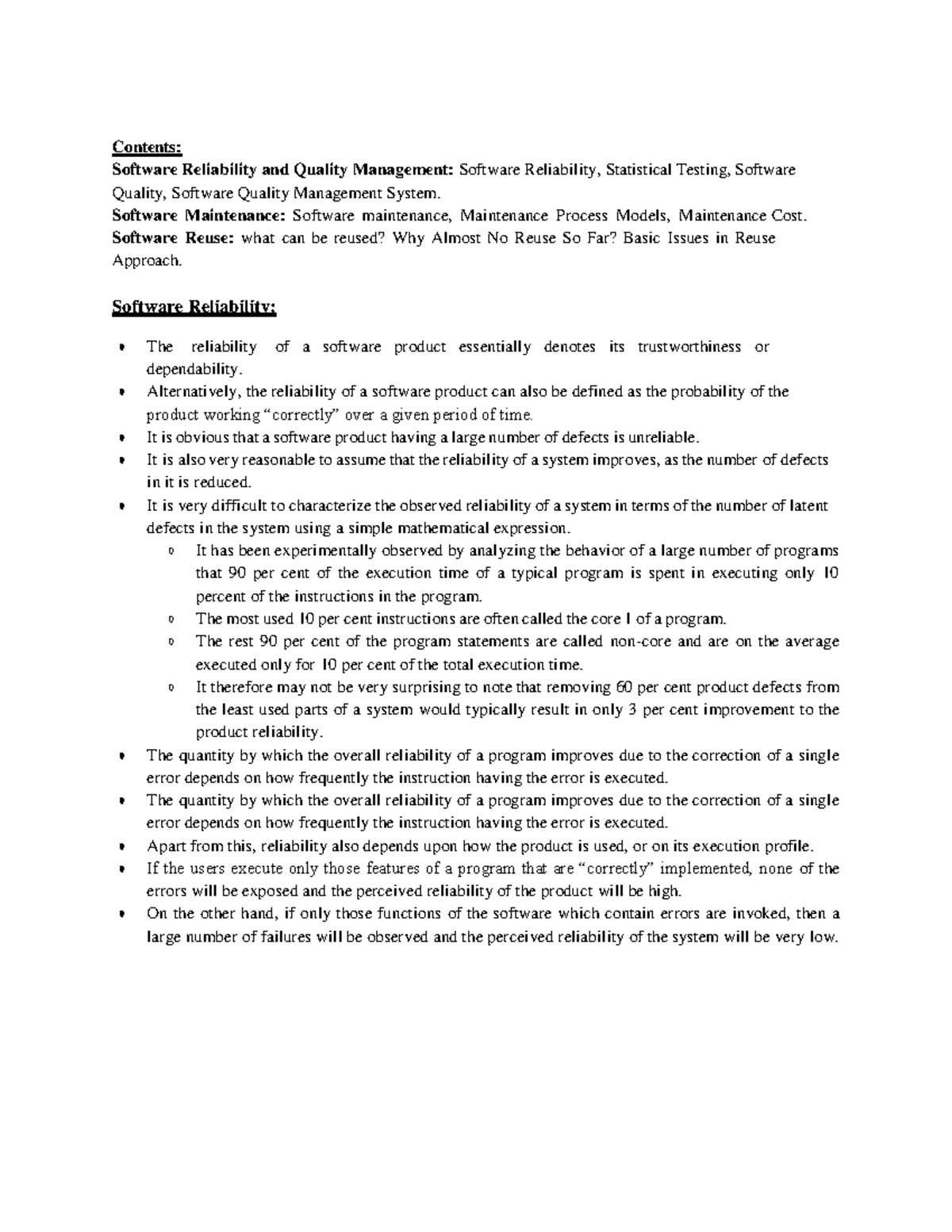 SE-Unit4: Software Reliability, Quality Management & Maintenance ...
