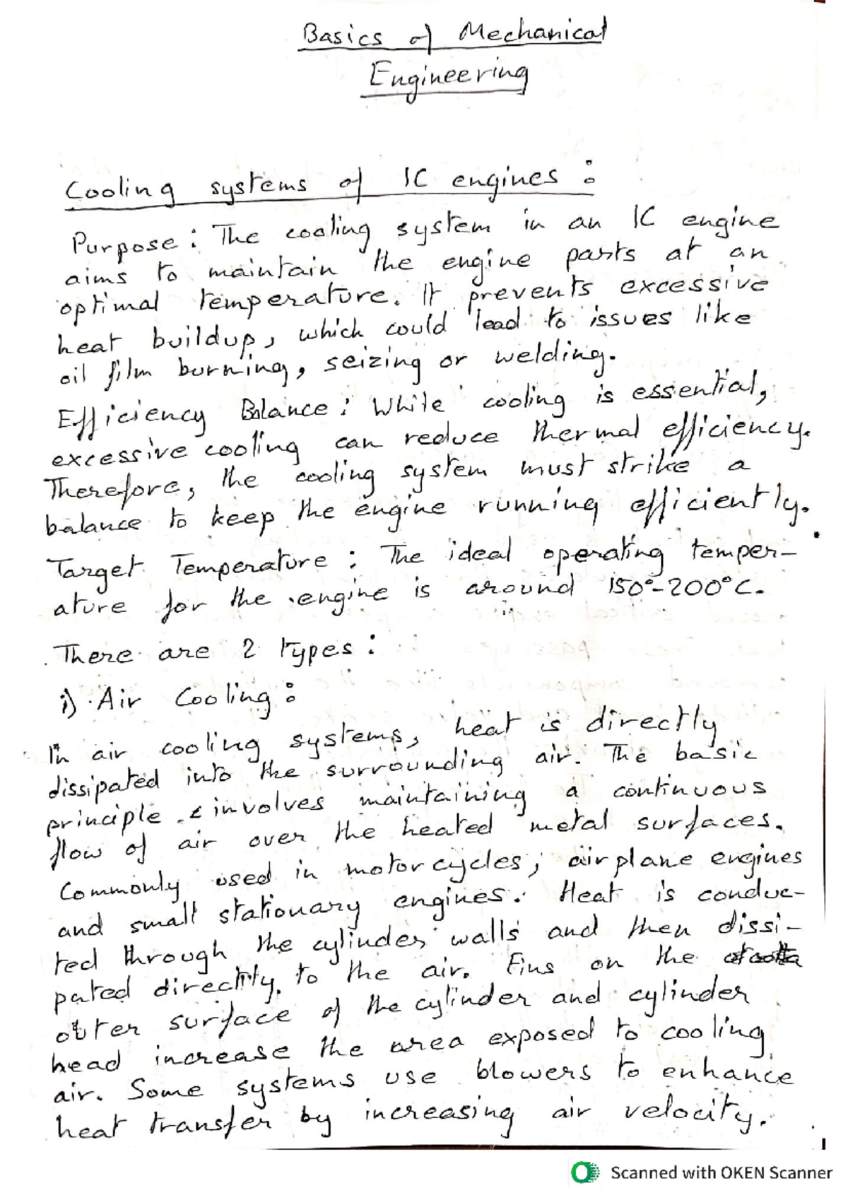 Cooling Systems of IC Engines: Principles, Types, and Functions - Studocu