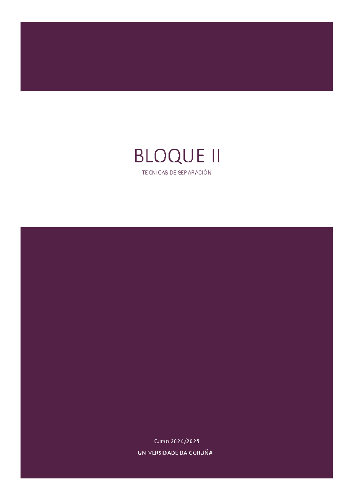 Técnicas de Separación en Química Analítica - Bloque II QA2 - Studocu