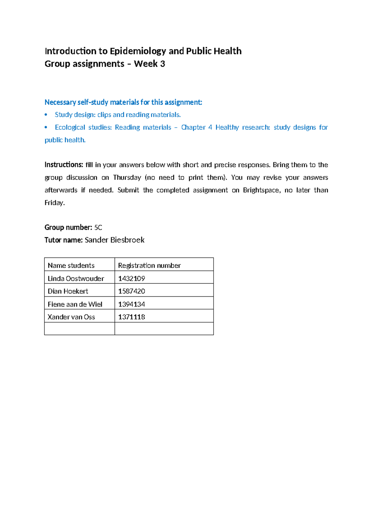 Wk3 Group Assignment: Study Designs in Epidemiology and Public Health ...