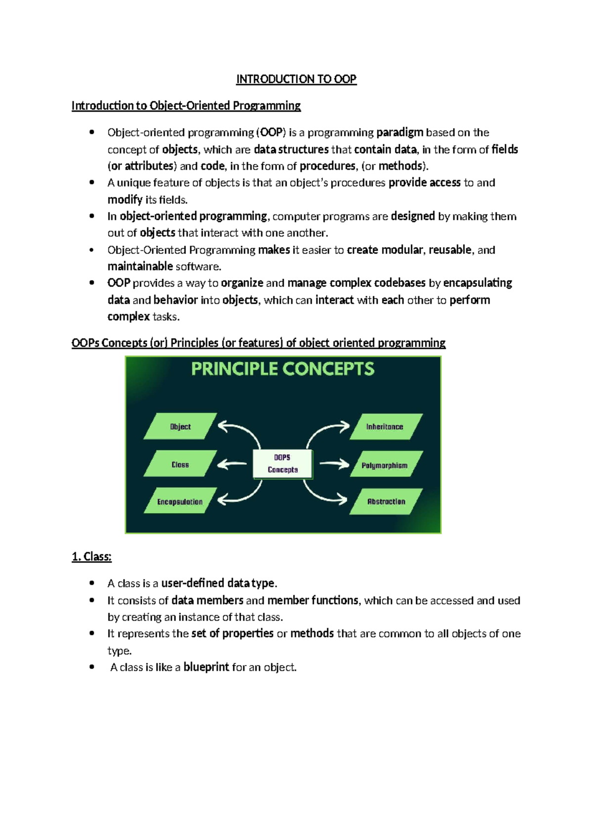 DS U1T4 Final Exam Notes on Object-Oriented Programming Concepts - Studocu