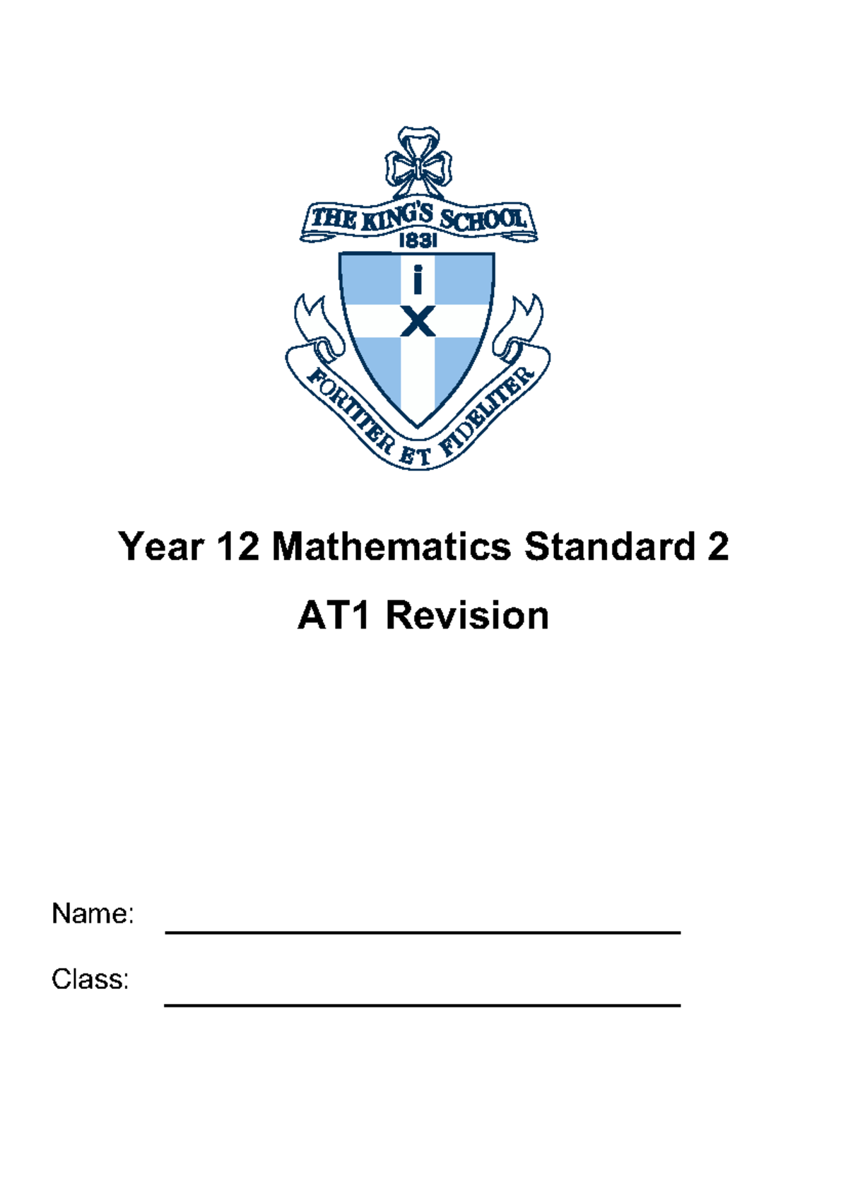 Year 12 Mathematics Standard 2 AT1 Revision Study Notes - Studocu