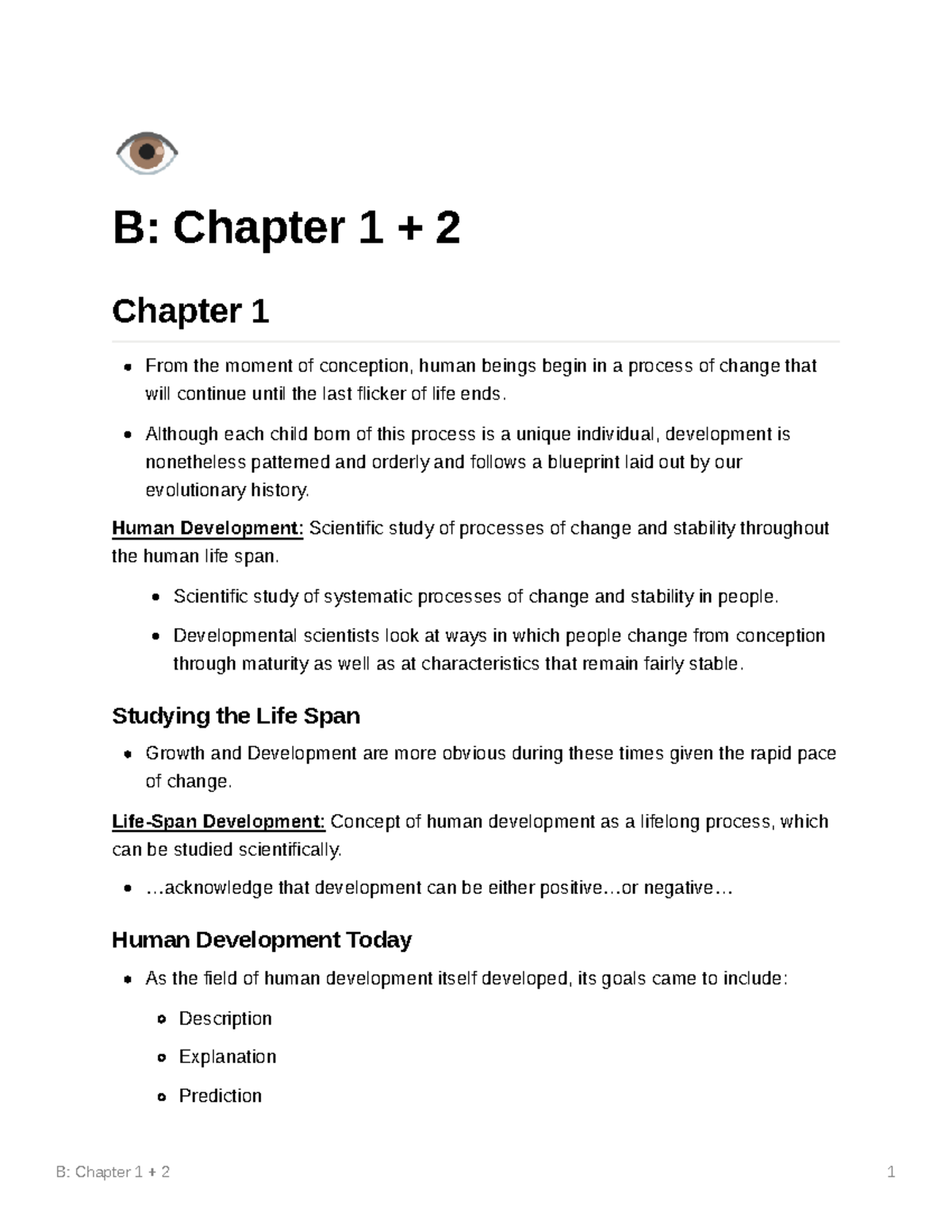 Chapter 1 & 2 Overview: Insights into Developmental Psychology - Studocu