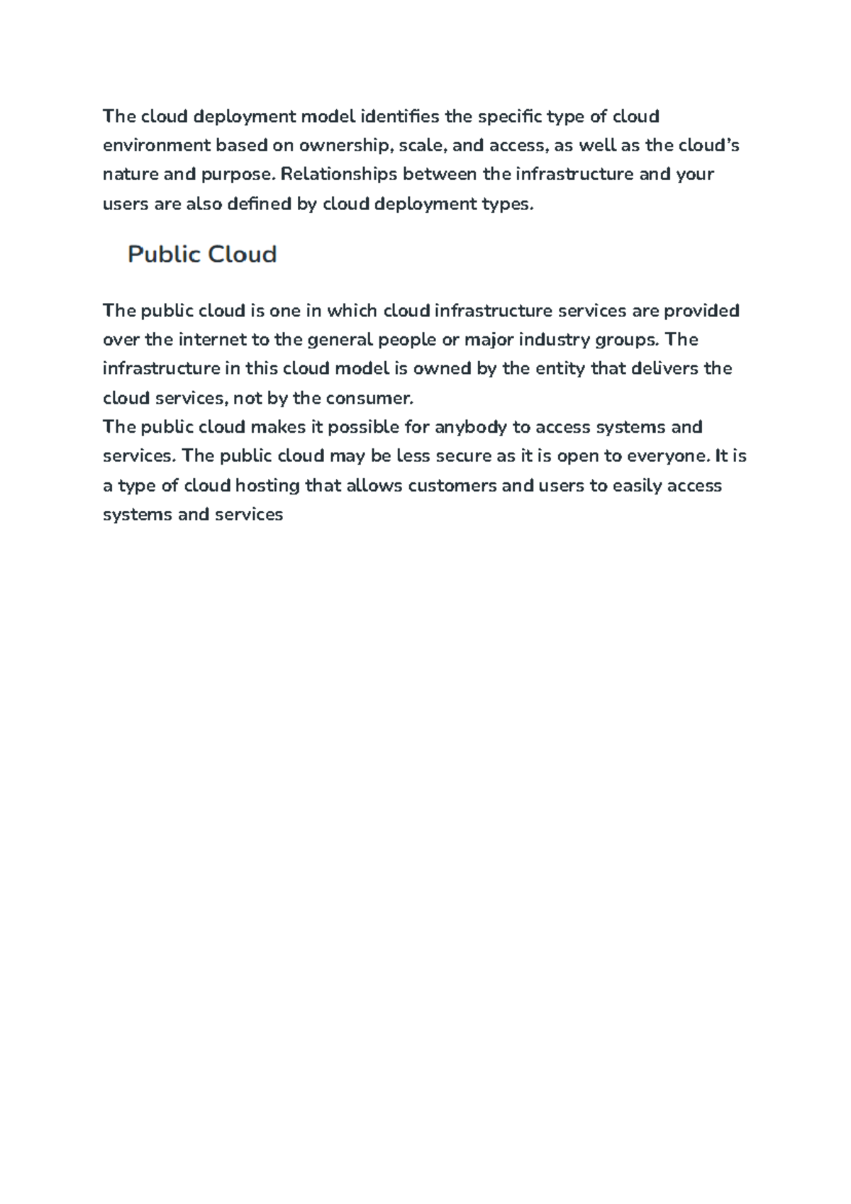 Ch1 2 3 - Detailed Notes on Cloud Deployment Models and Virtualization ...