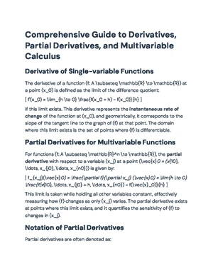 Multivariable Calculus - Study Notes & Assignments - Studocu
