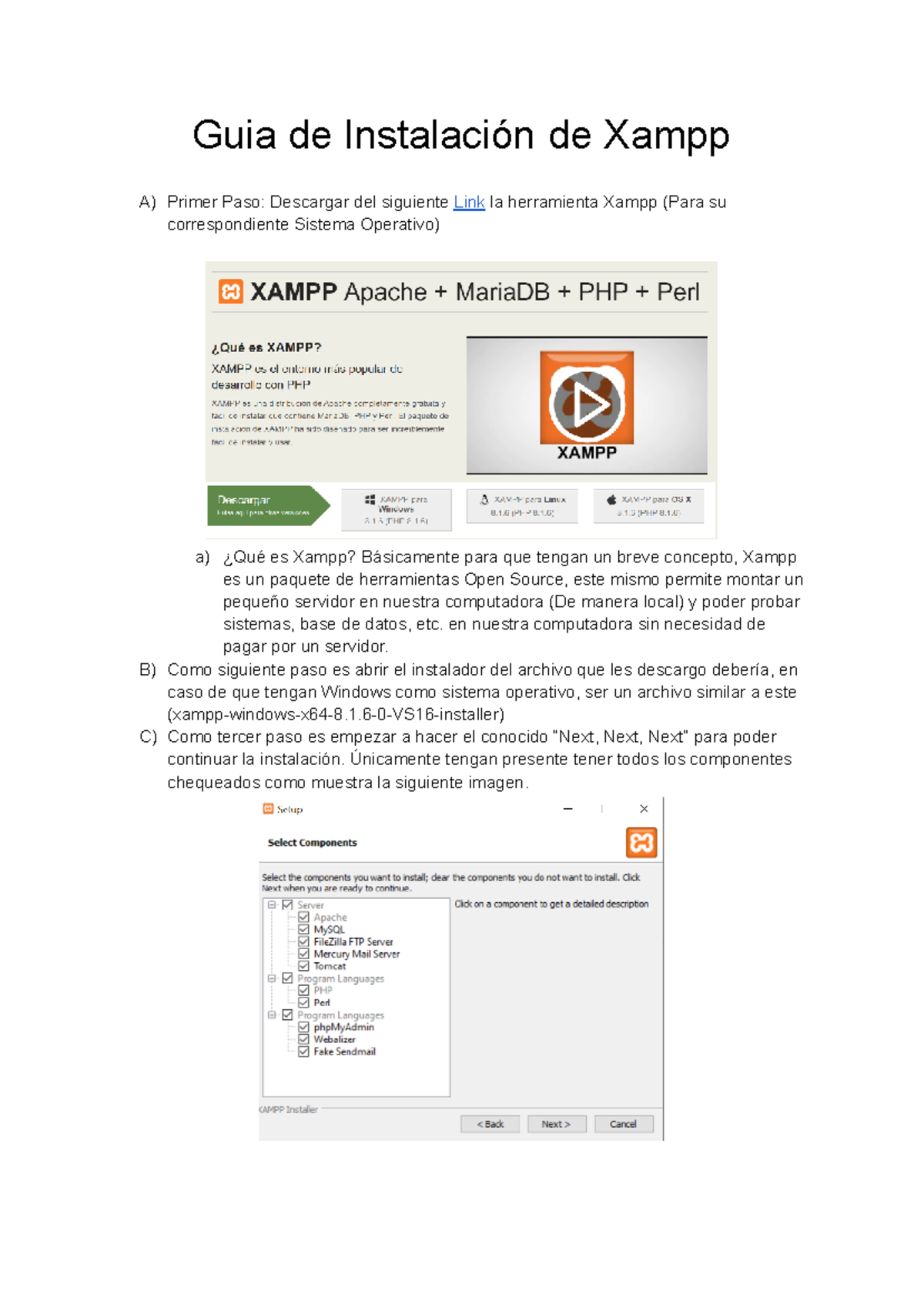 Guía de Instalación de Xampp - Trabajo en Equipo - Studocu