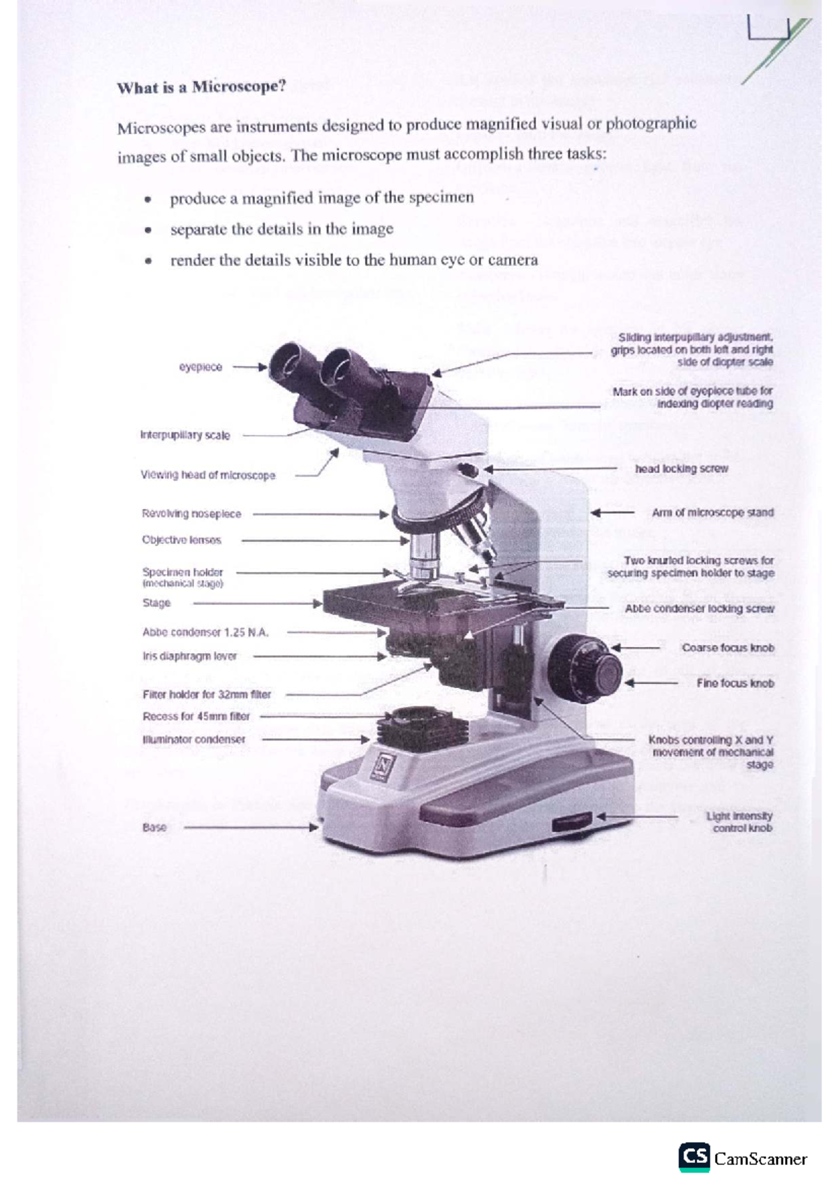 Microscope Overview: Practical Assignment for CS Course - Studocu