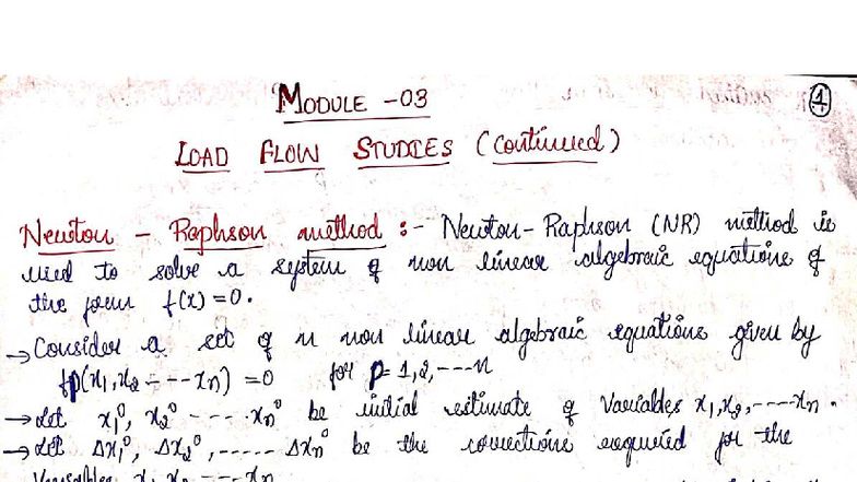 Module 3-PSA 2: Load Flow Studies Using Newton-Raphson Method - Studocu