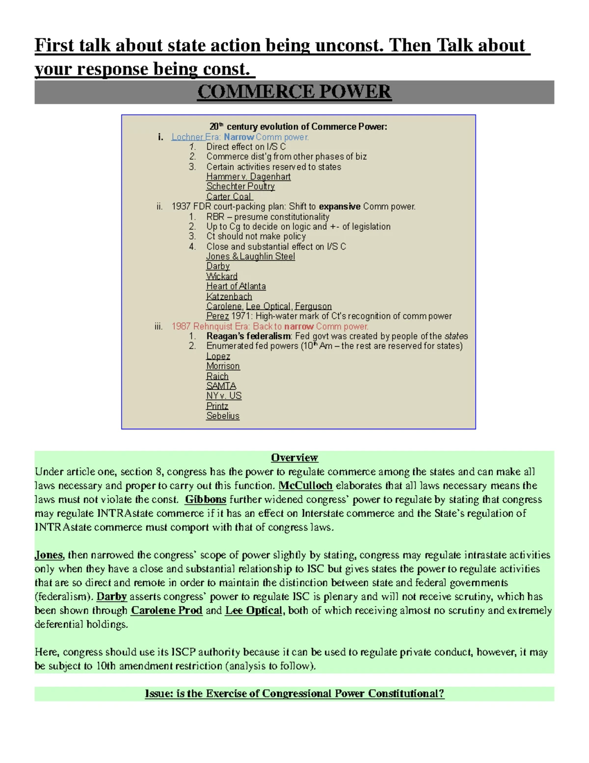 Con Law Outline - Significant Cases & Principles (Rhodes) - Studocu