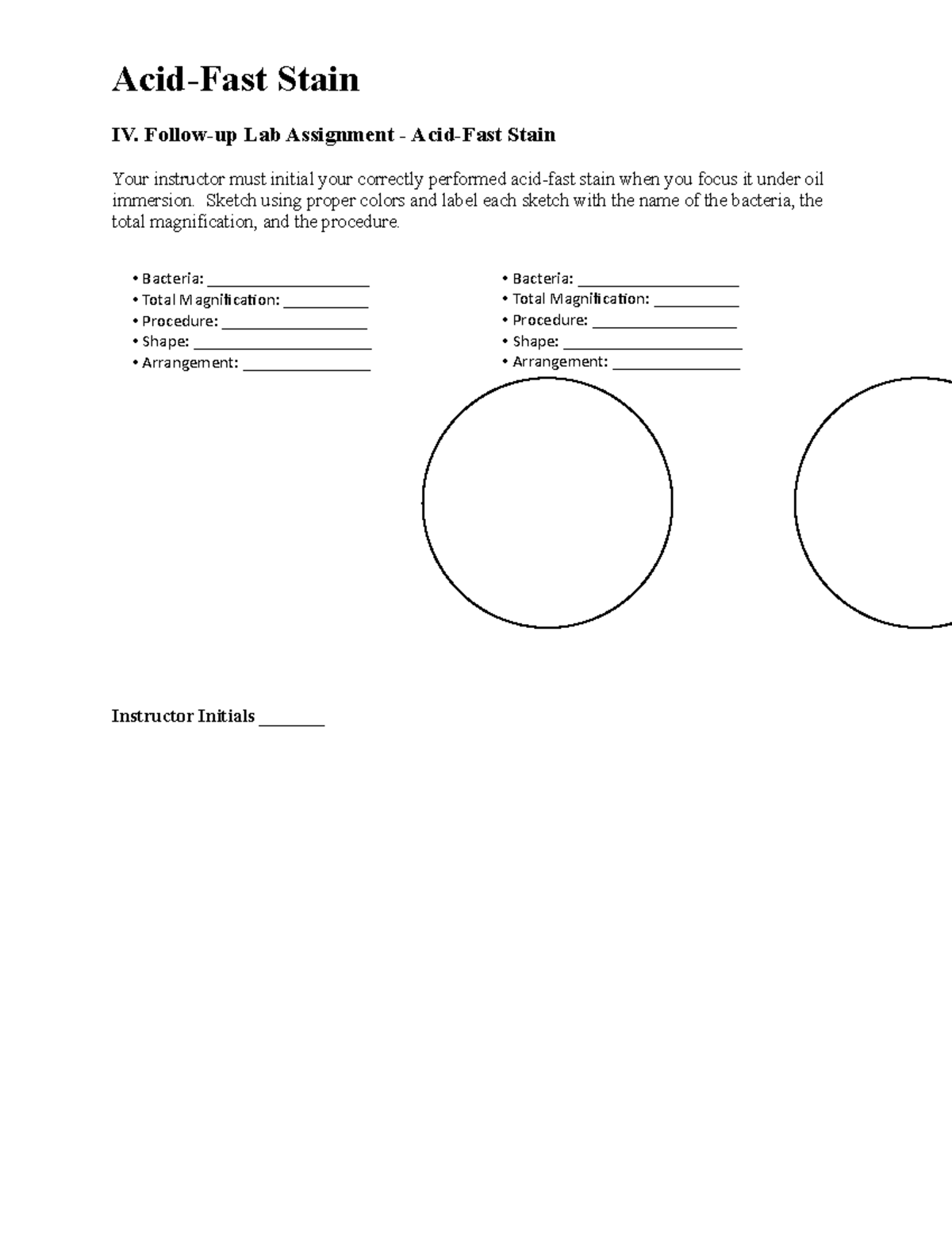 Acid-Fast & Endospore Stain Lab Questions - Biology 101 Handout - Studocu