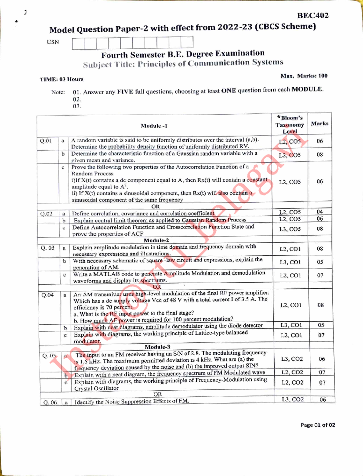 PCS Solved MQP 2 #telegram @vtu engineering notes - BEC402 Model ...