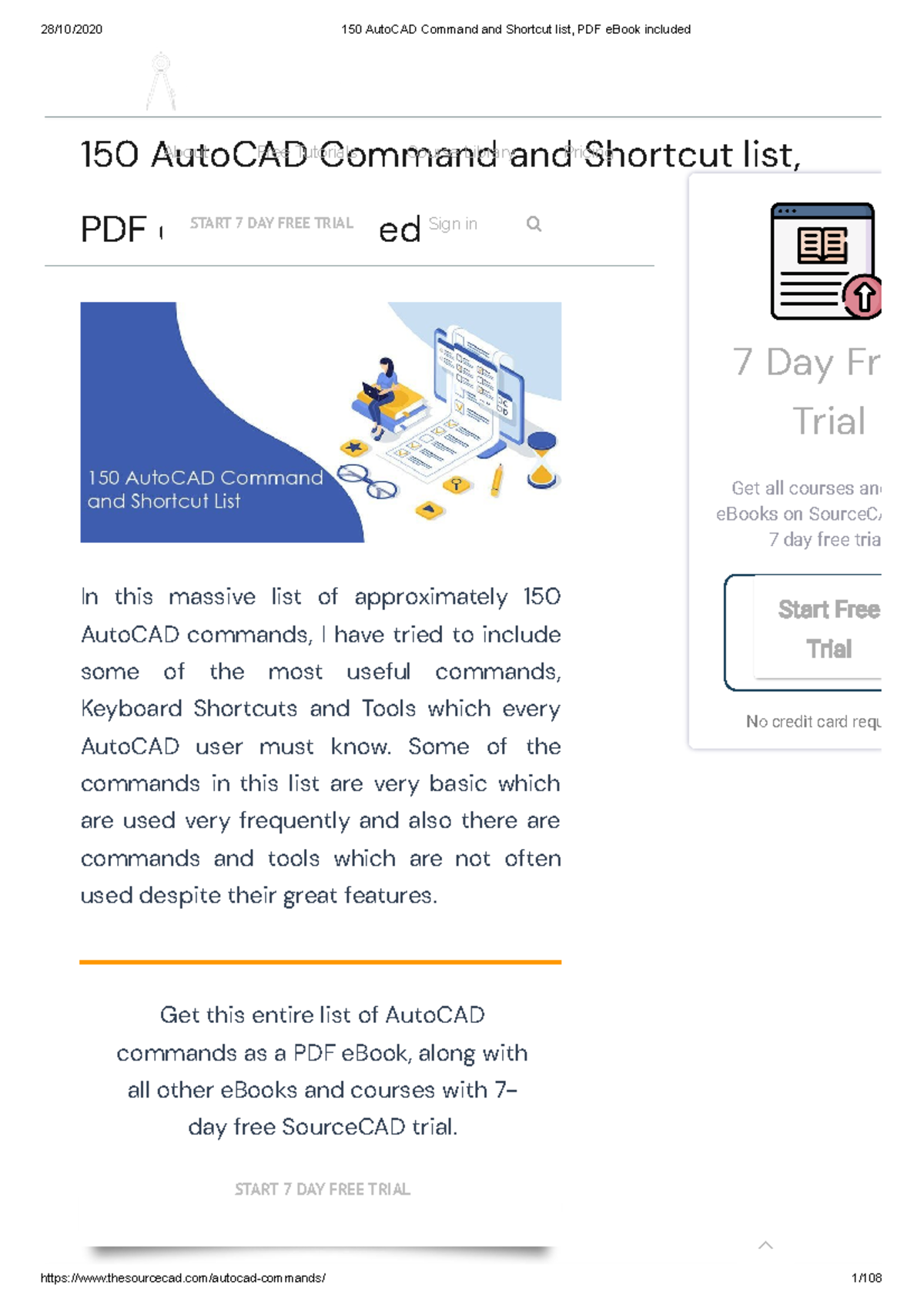 AutoCAD Commands & Shortcuts Guide (150 Total) - PDF eBook Included ...