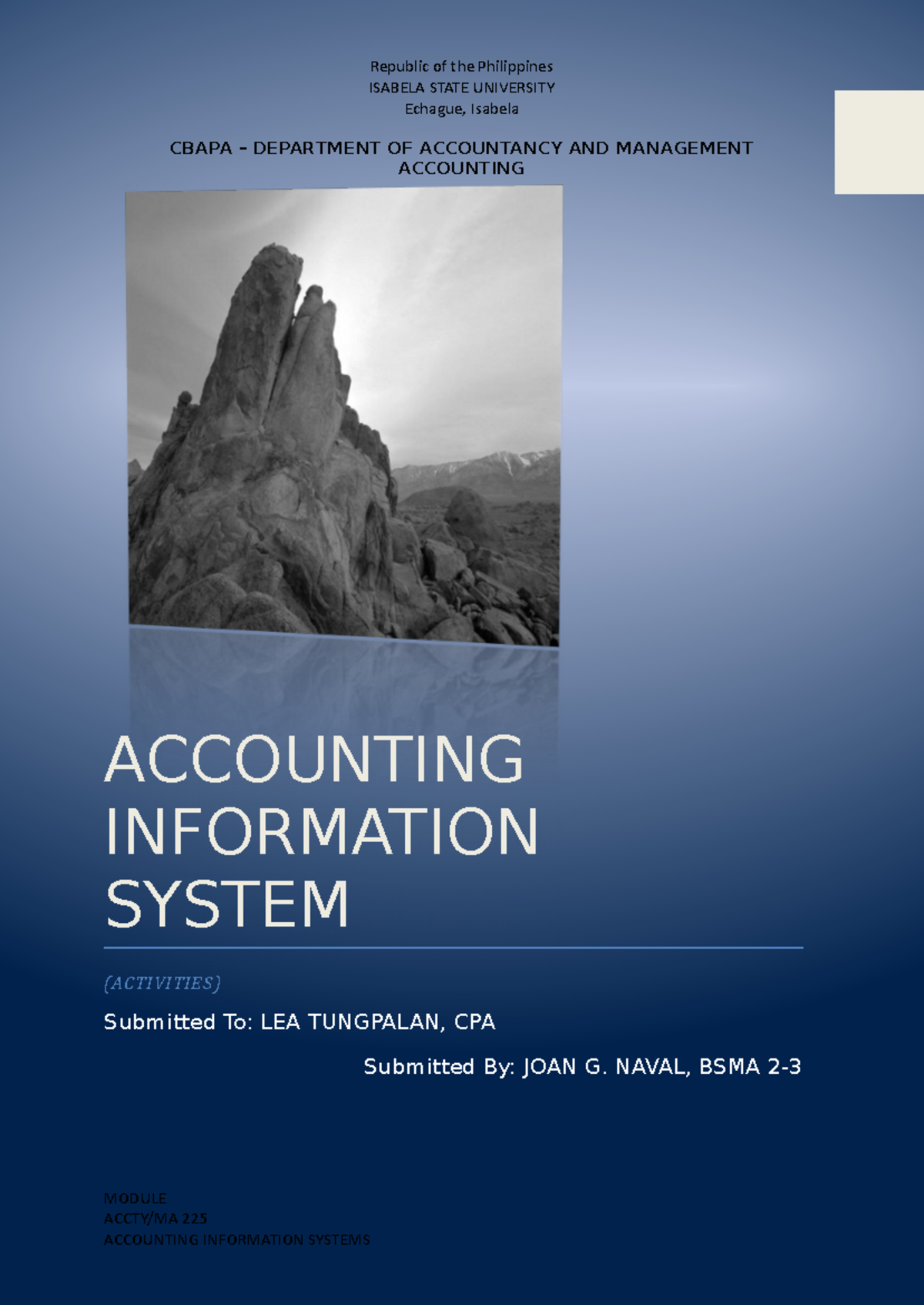 Accounting Information System final - ISABELA STATE UNIVERSITY Echague ...