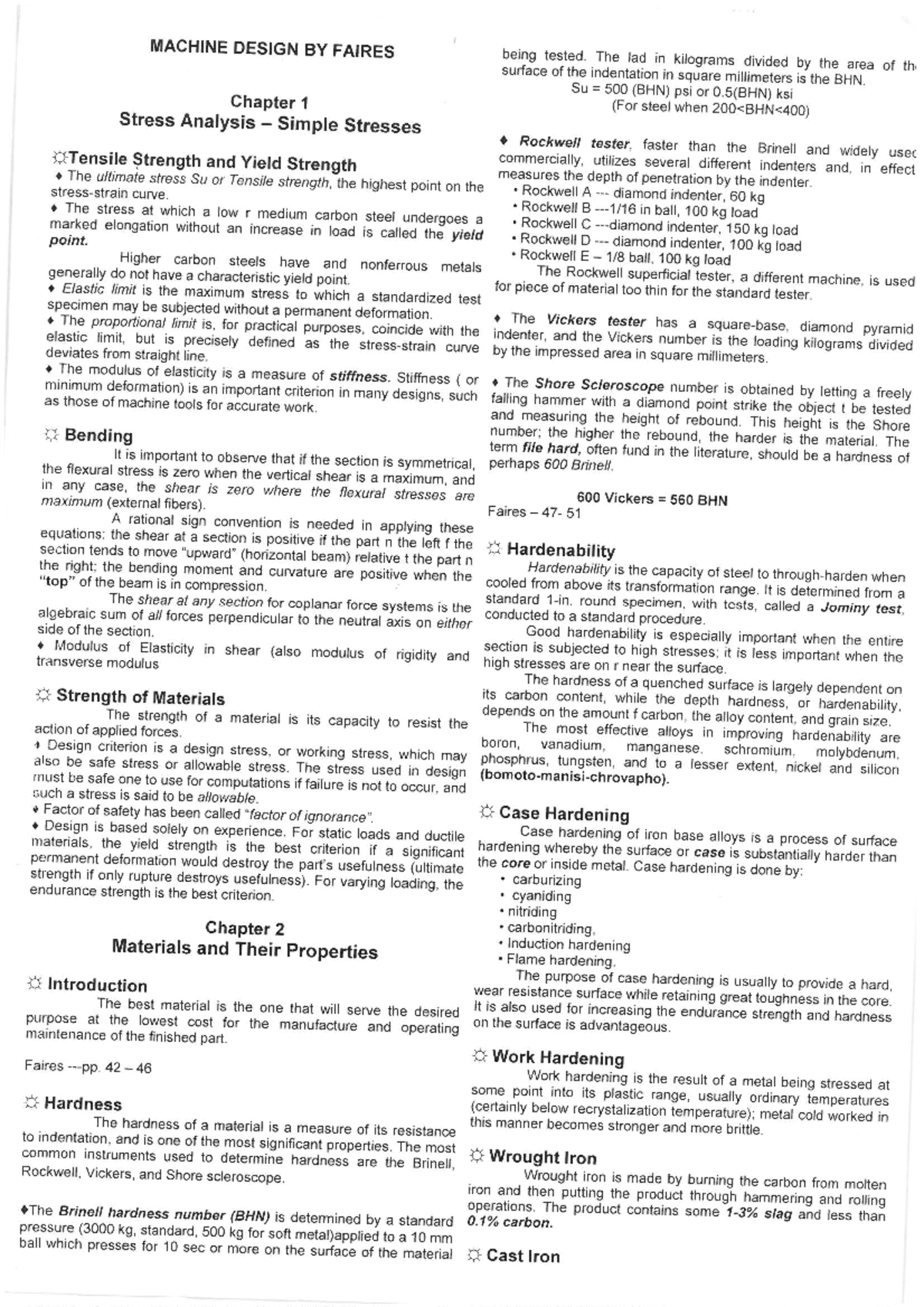 Machine Design Lecture Notes - Faires - Studocu