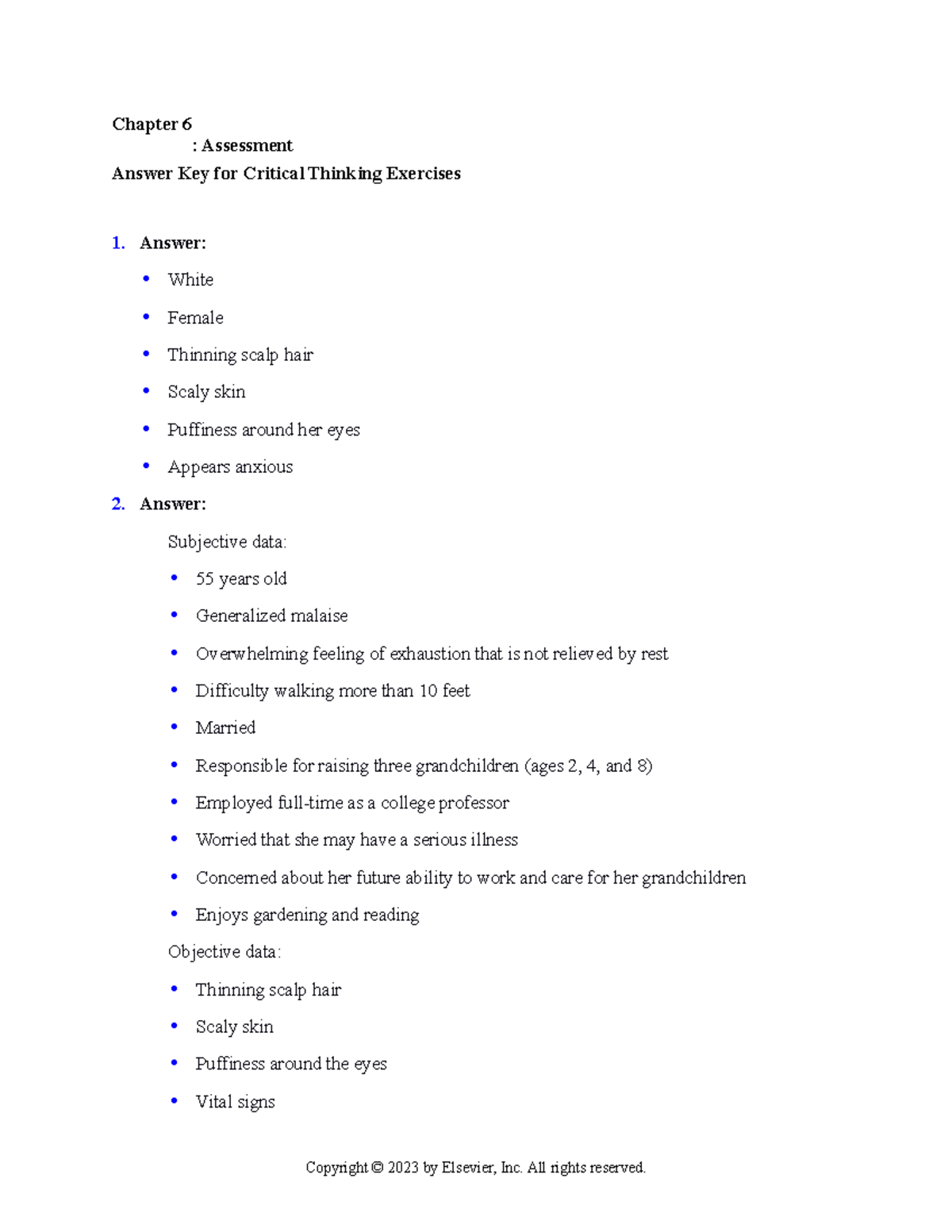 Chapter 006 - Practice Materials - Chapter 6 : Assessment Answer Key ...