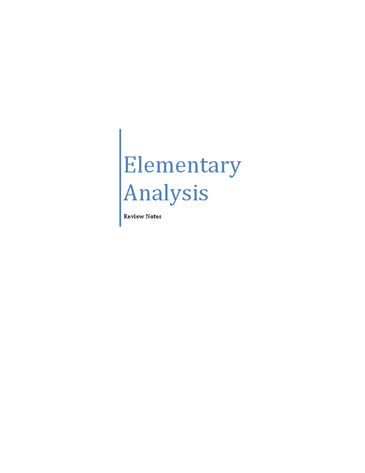 Math 50 Final Exam: Comprehensive Review of Elementary Analysis - Studocu