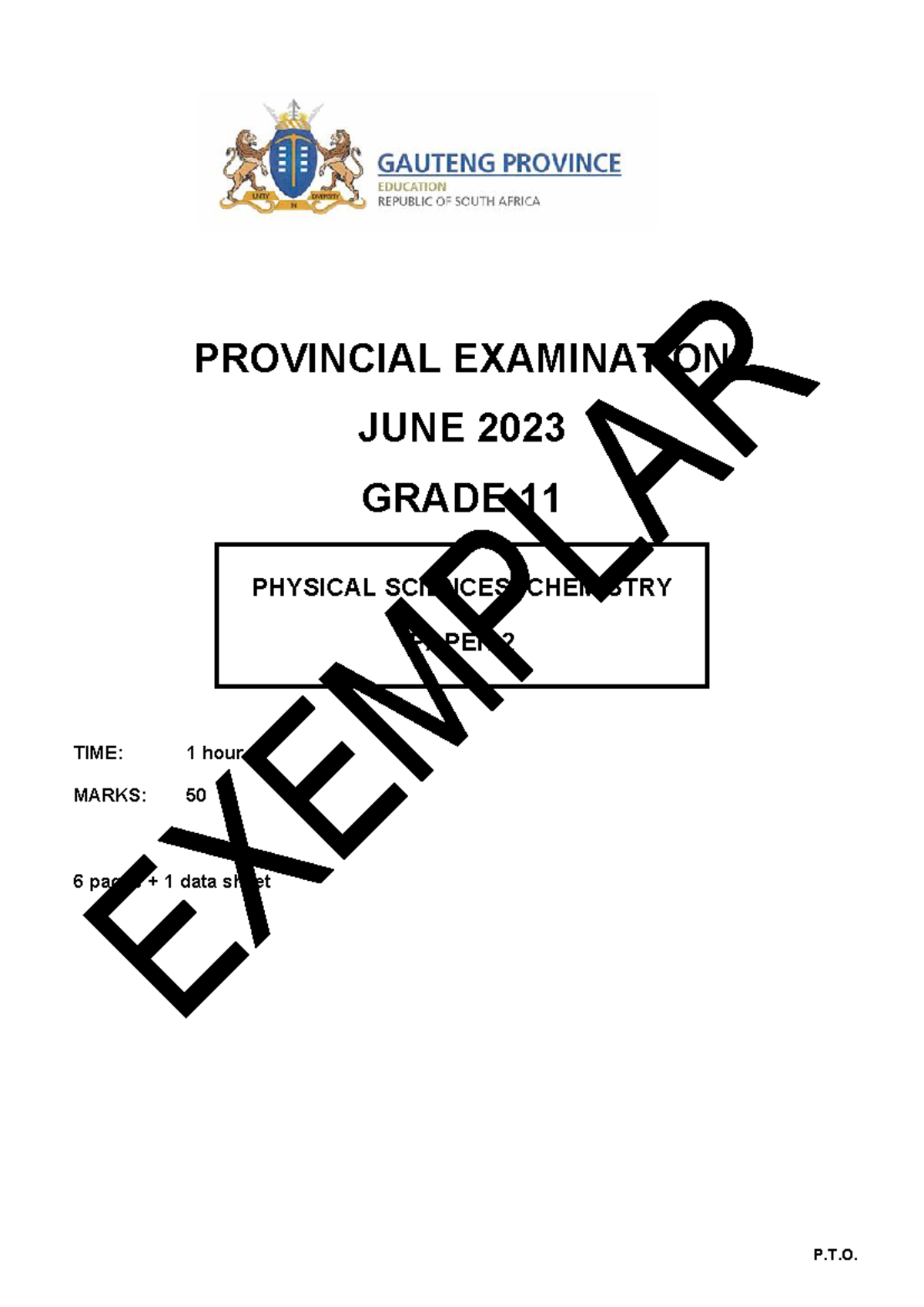 2023 GP G11 Physical Sciences P2 June Exam Question Paper - Studocu