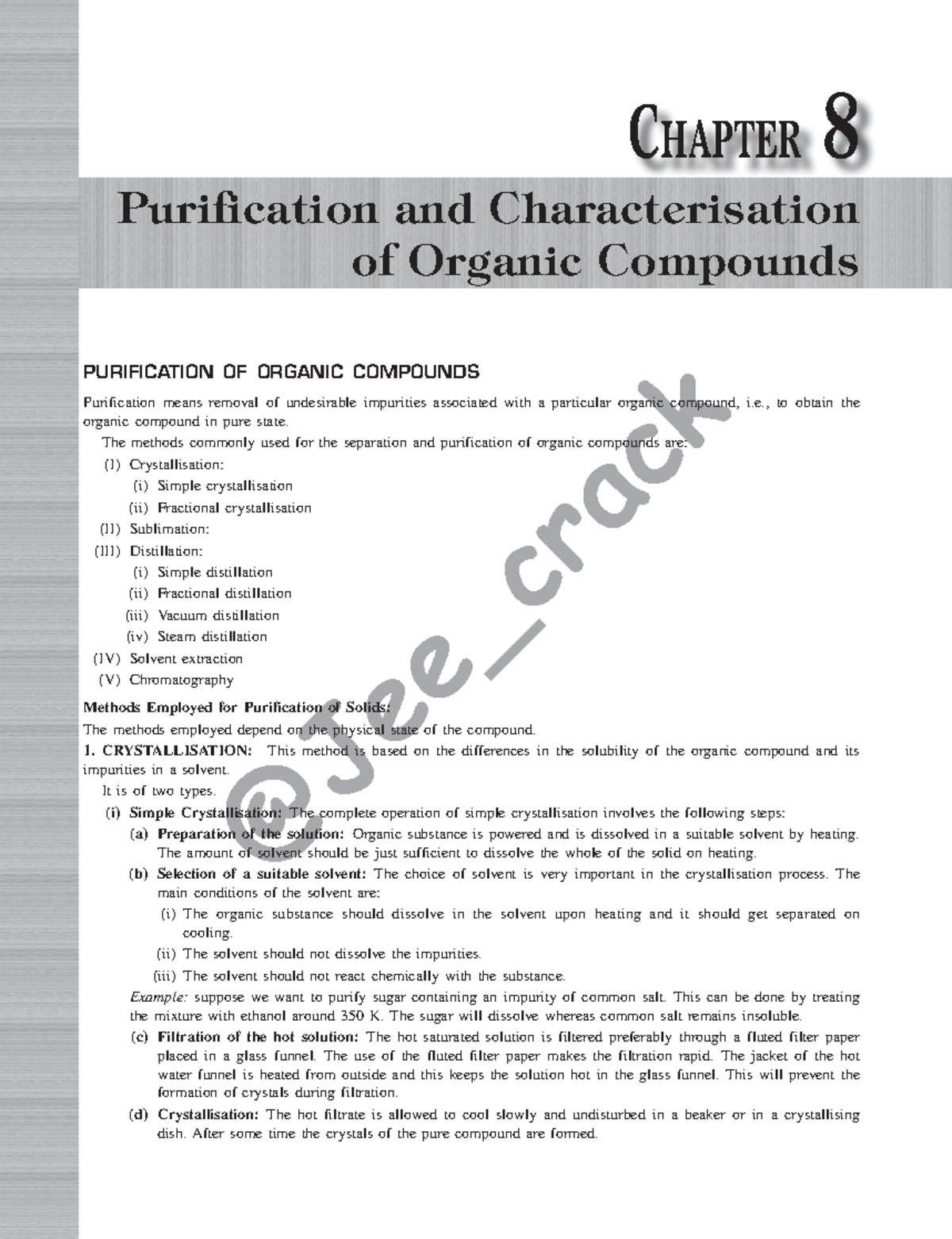 Chapter 8: Purification and Characterisation of Organic Compounds ...