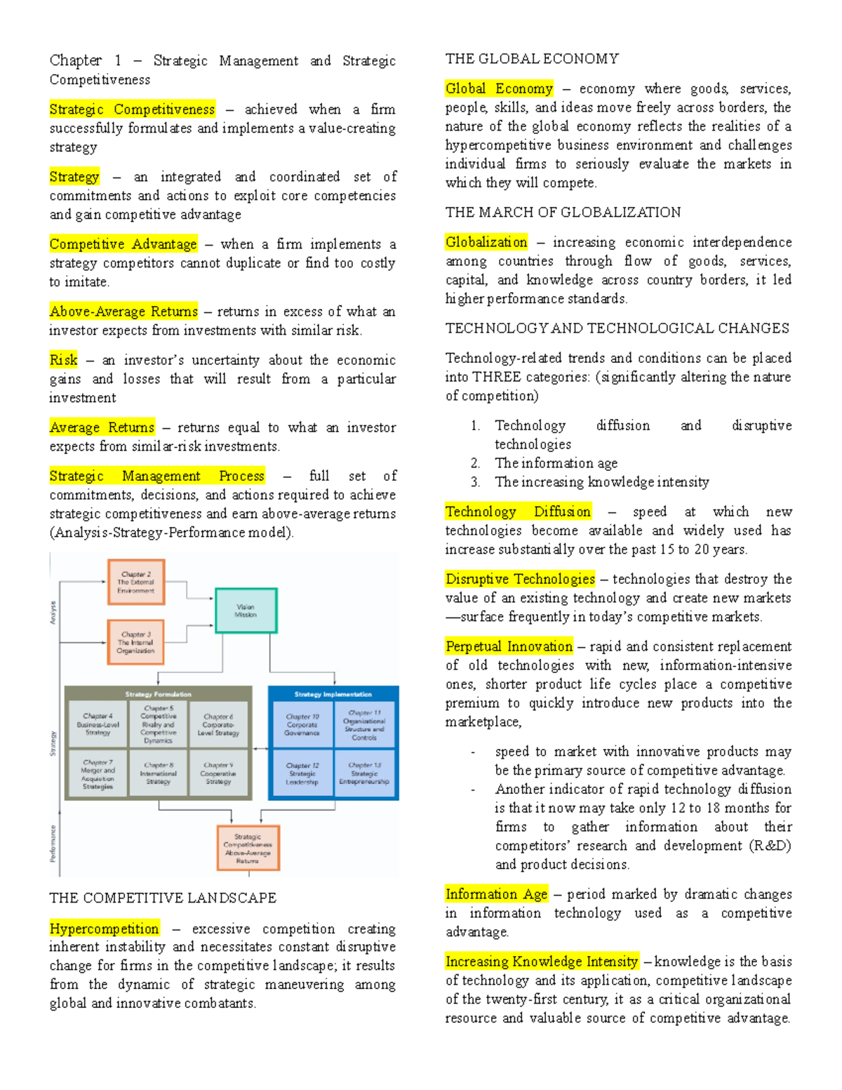 Strama- Prelims- Reviewer: Chapter 1 on Strategic Management - Studocu
