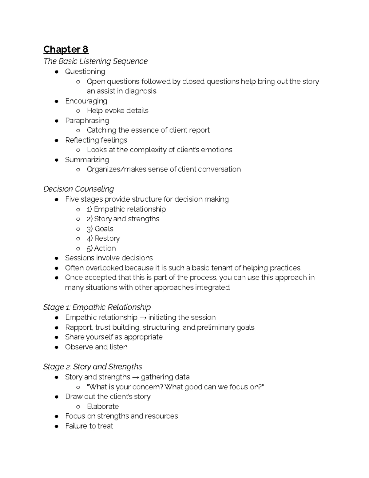 Techniques of Counseling Ch. 3 - Chapter 3 Learning Objectives Learn ...
