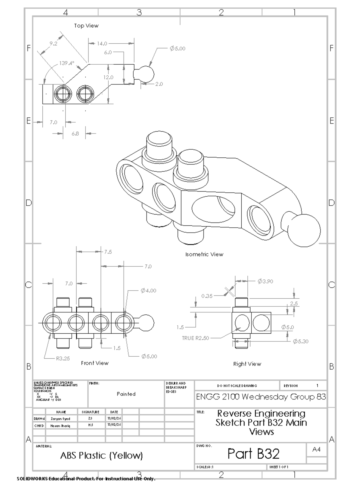 ENGG 2100 Part B32 - Reverse Engineering Sketch and Views - Studocu