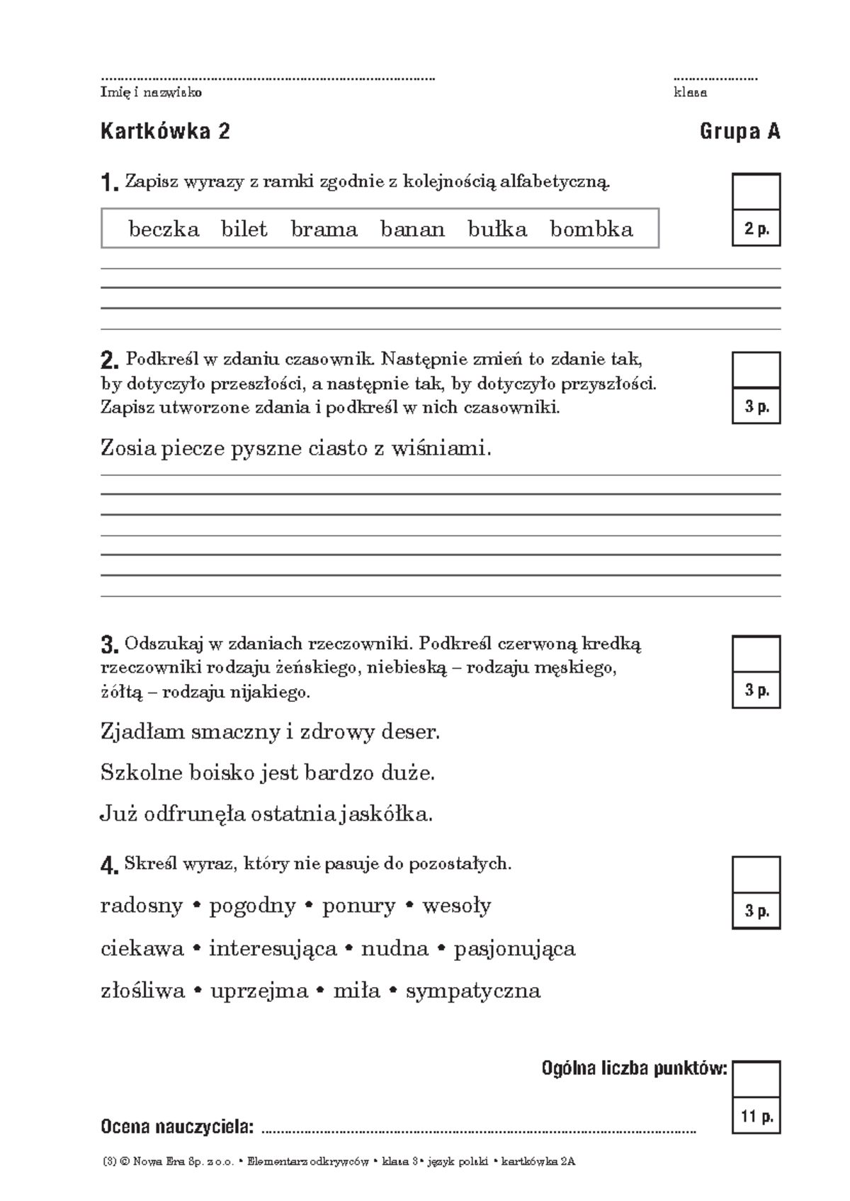 Zeszyt ćwiczeń Język Polski Klasa 3 Odpowiedzi