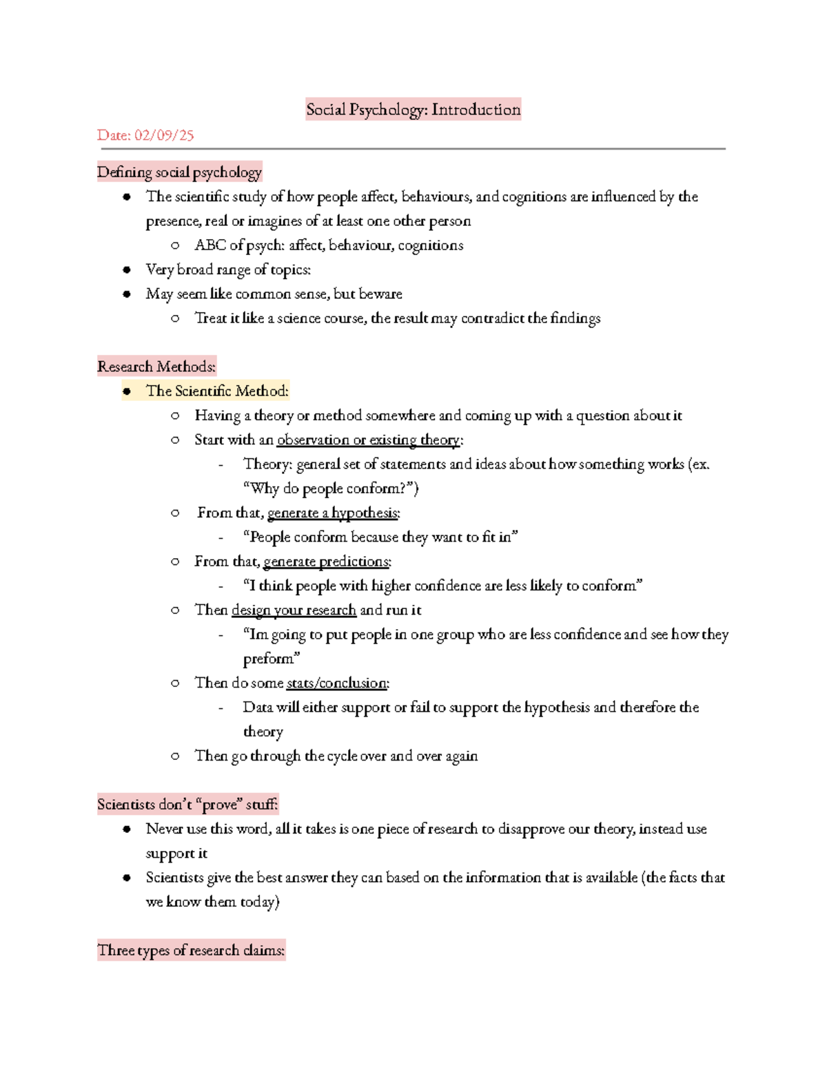 Social Psychology (PSY101): Lecture 1 - Introduction & Research Methods ...