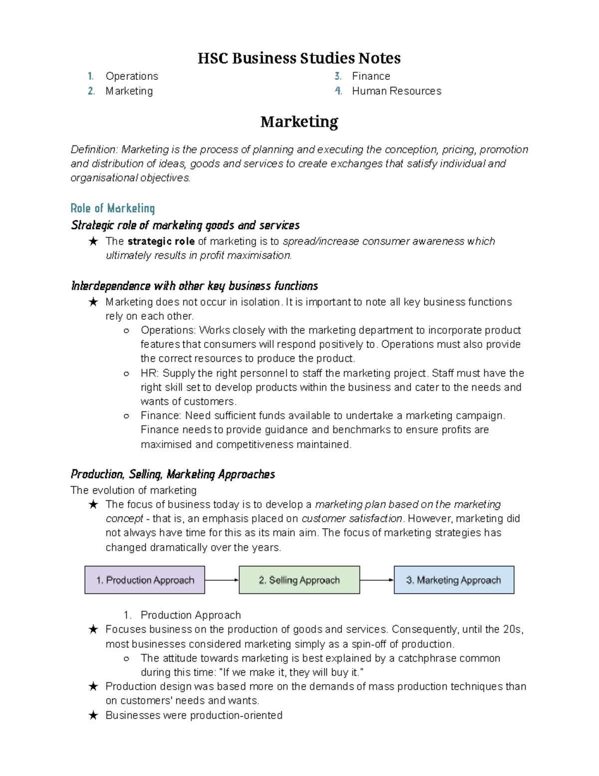 Business Studies HSC Year 12 Comprehensive Study Notes - Studocu
