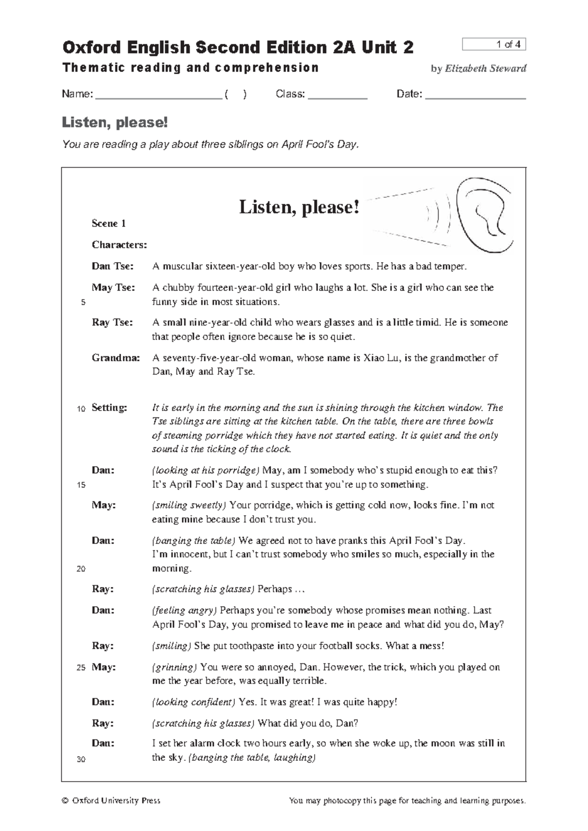 OE2E 2A Unit 2 Thematic Reading & Comprehension Notes - Studocu