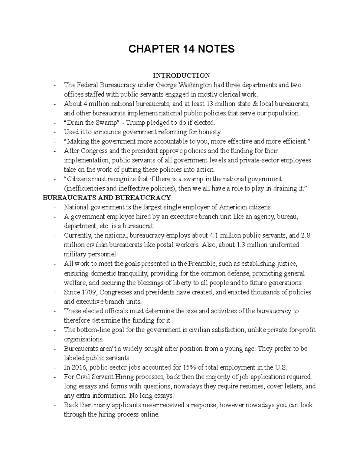 Chapter 14 Notes - CHAPTER 14 NOTES INTRODUCTION The Federal ...