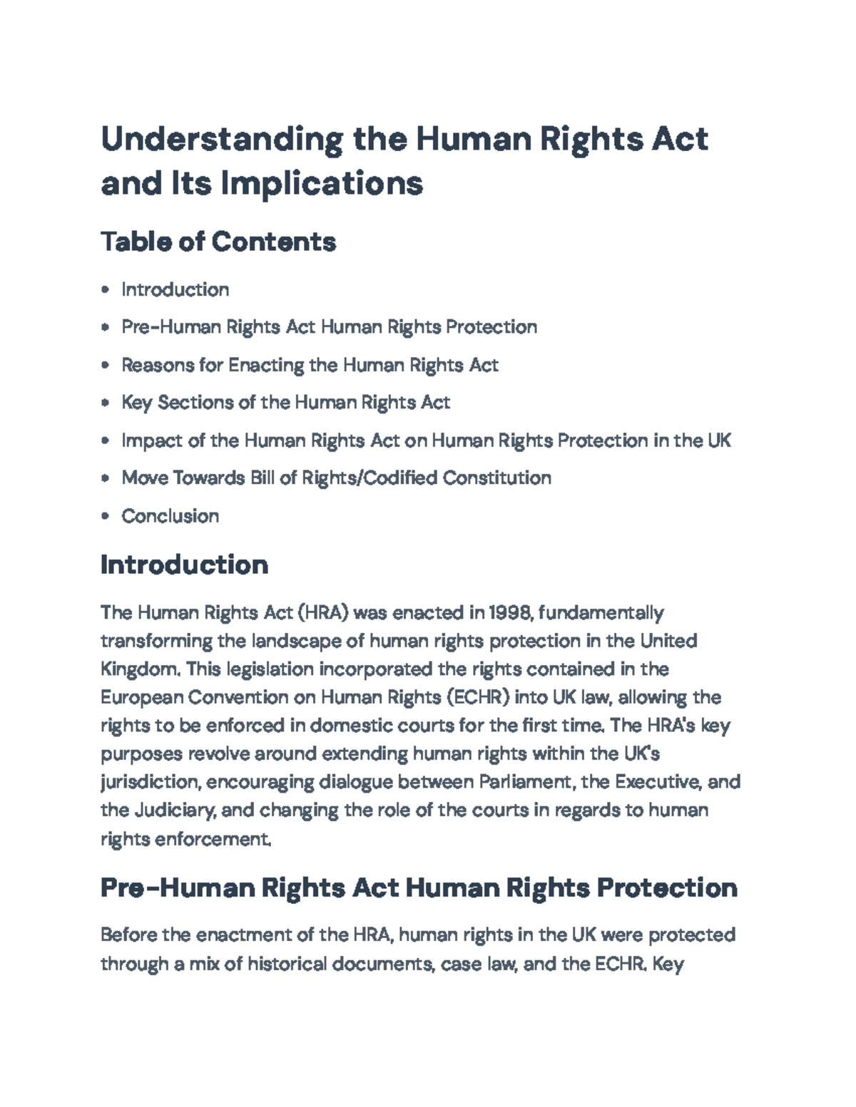 Understanding the Human Rights Act: Implications & Key Sections ...