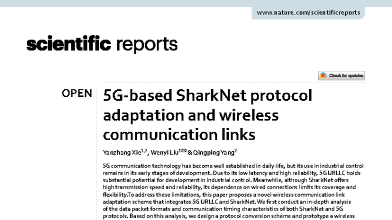 5G URLLC and SharkNet Protocol Adaptation for Wireless Links - Studocu