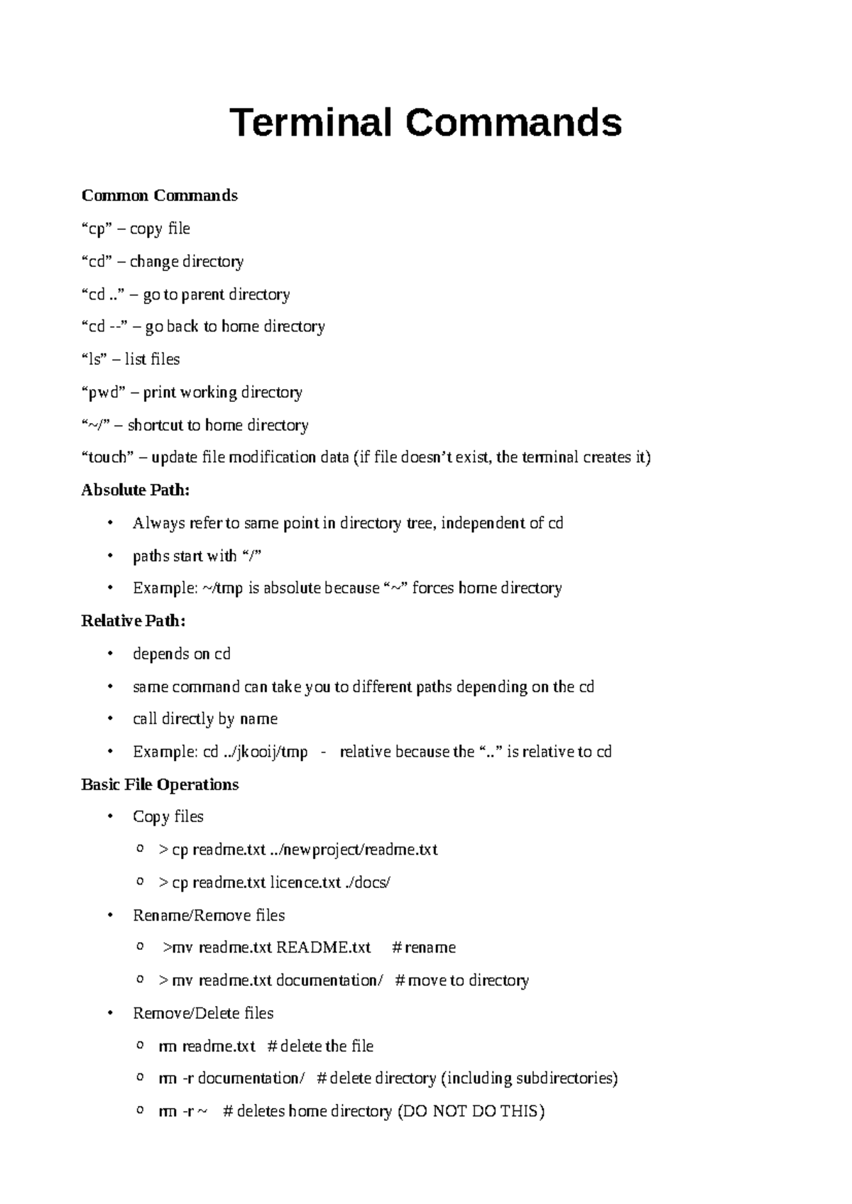 Terminal Commands for Linux: Common Operations and Usage - Studeersnel