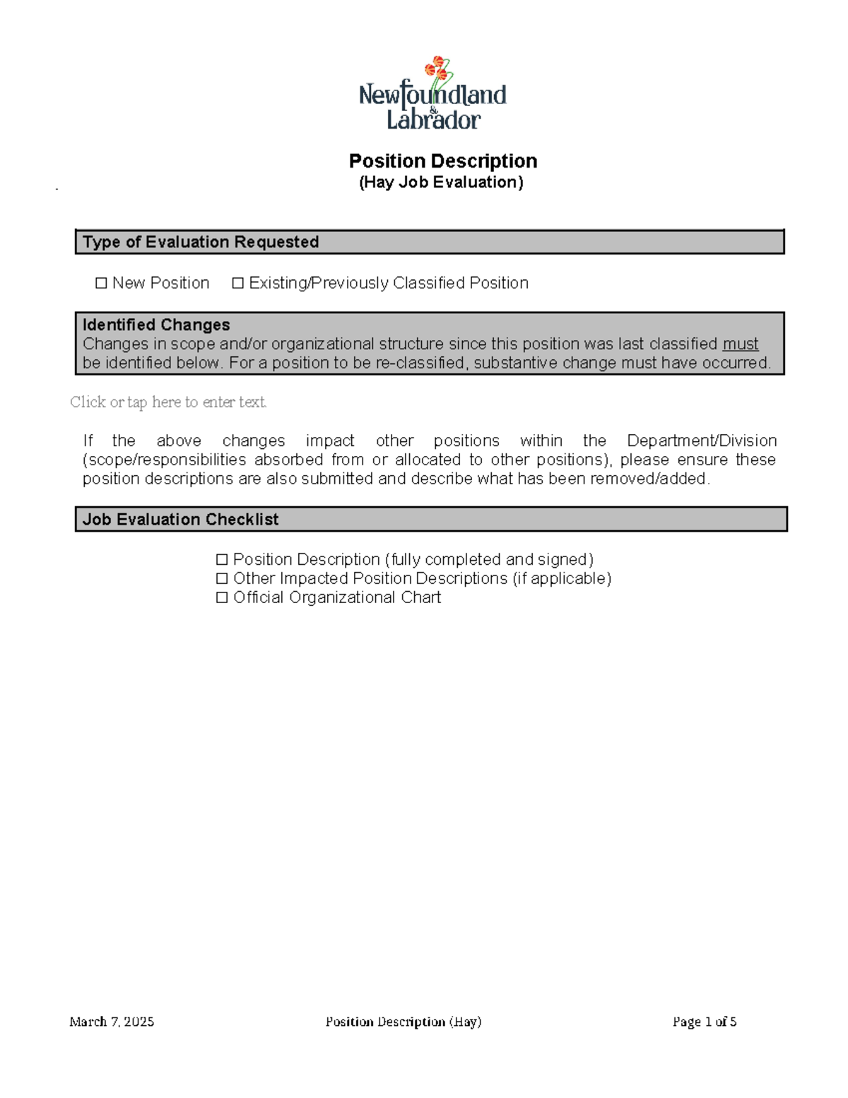 PD-Template-Hay - Mẫu phiếu lương của Hay Group - Position Description ...